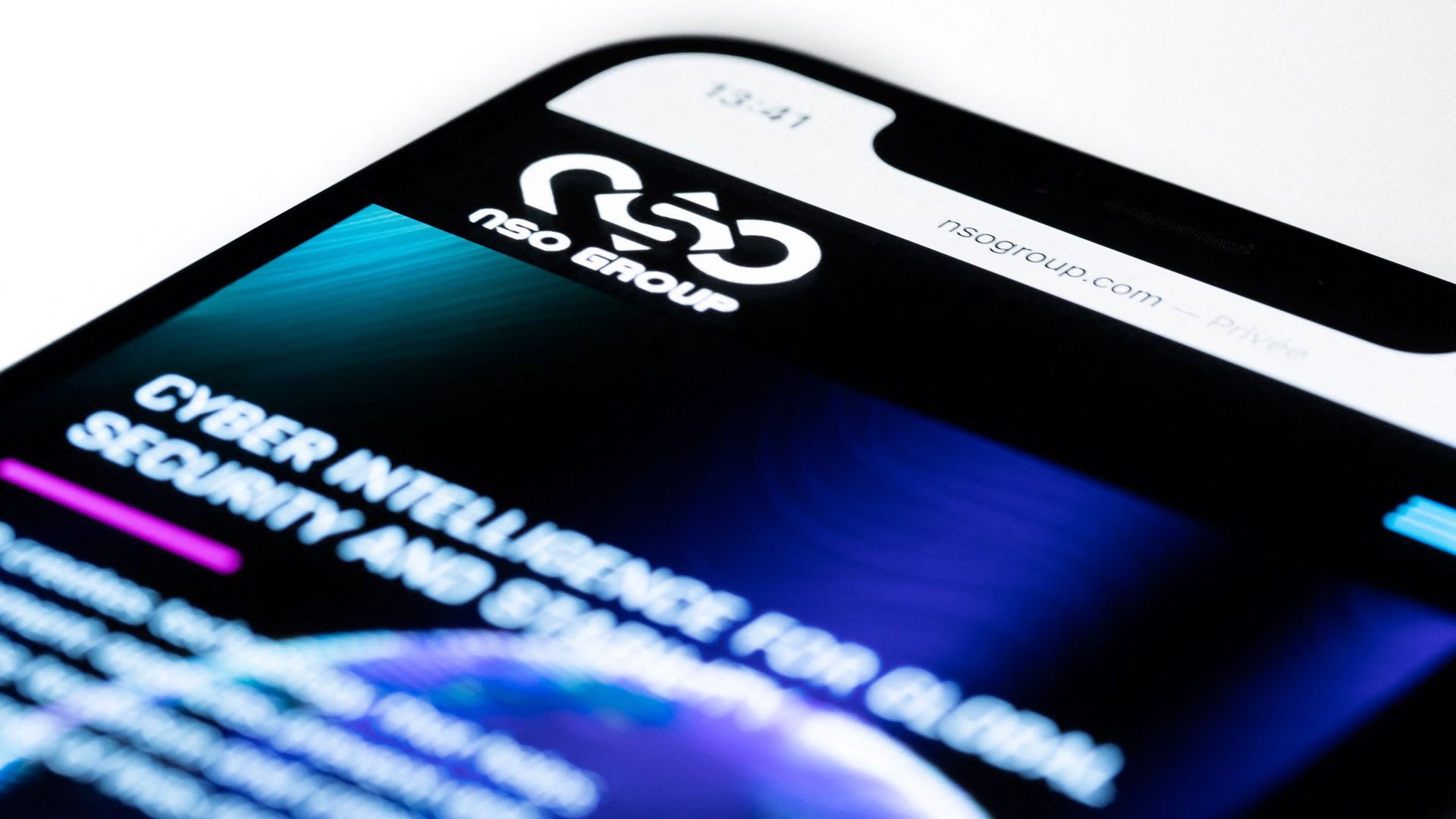 A smartphone screen with "nso group" in the corner