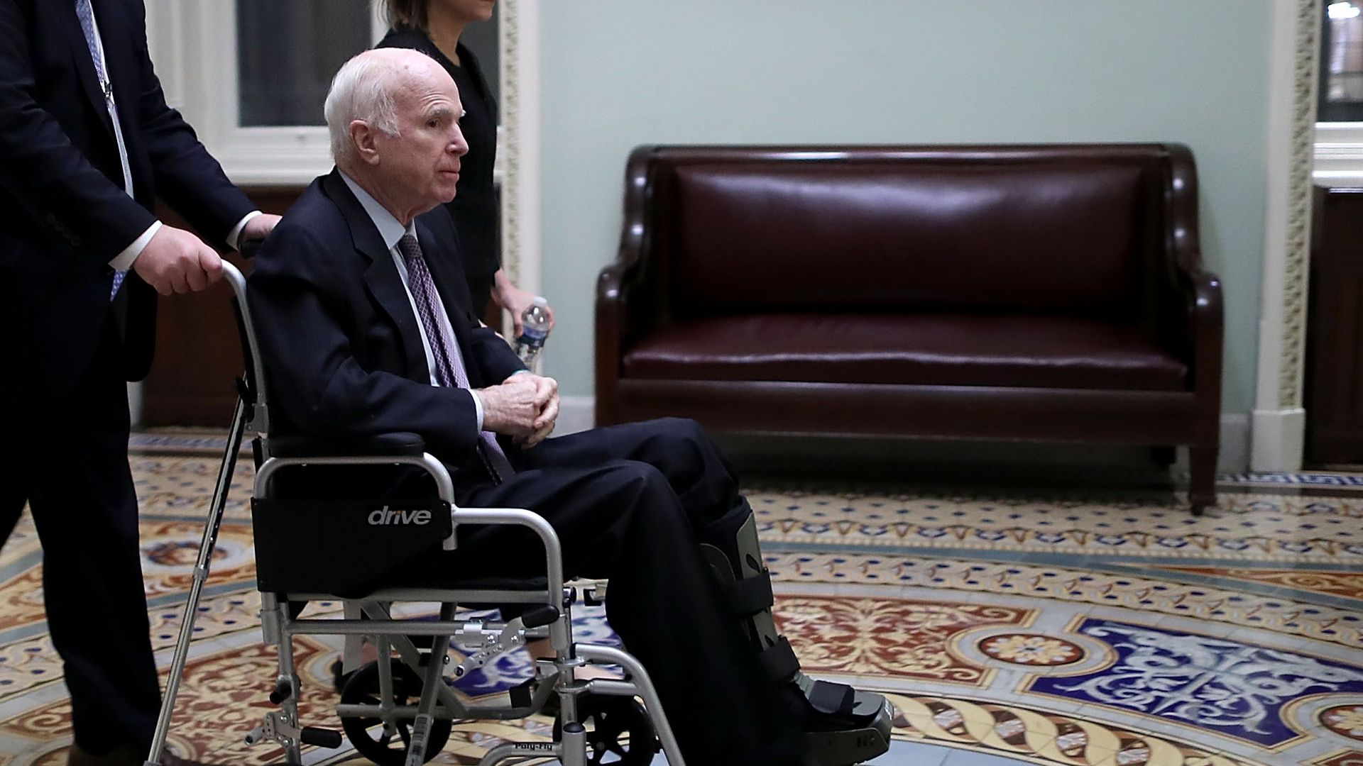 John McCain on Capitol Hill. The White House communications shop dealt with leaks this week on Kelly Sadler's comments about John McCain.