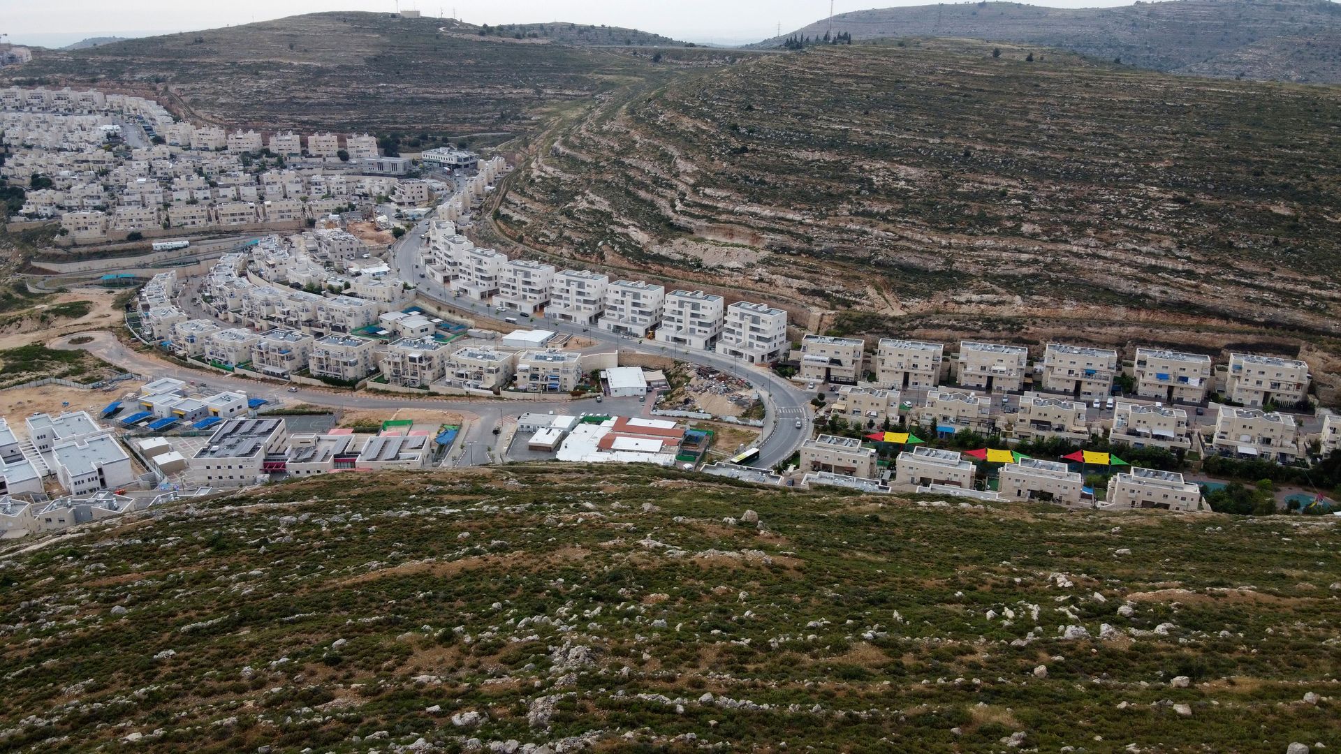 The Jewish settlement of Givat Zeev, near the Israeli-occupied West Bank city of Ramallah.