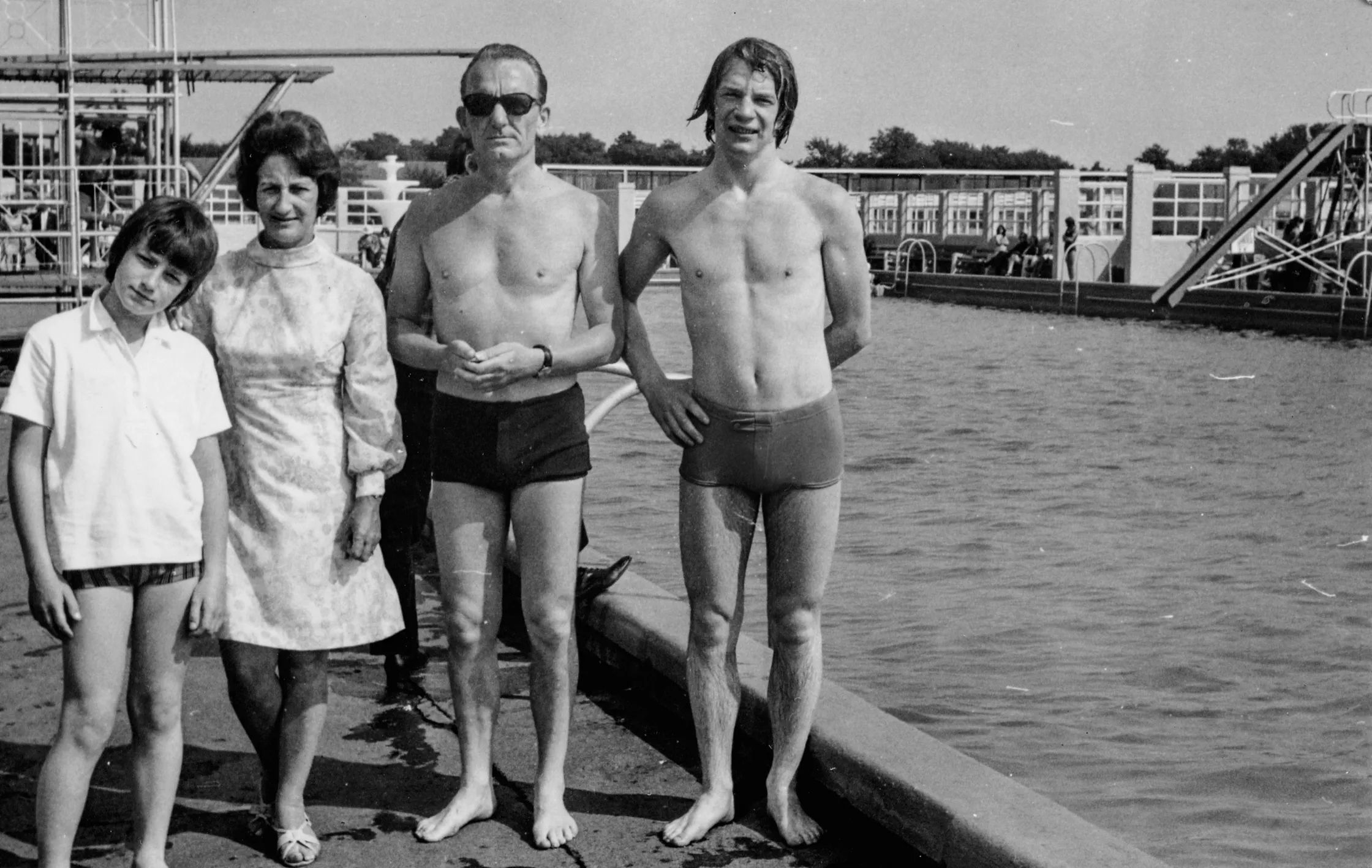 Bono (far left) in 1971 with his mother, father and brother in Dublin.
