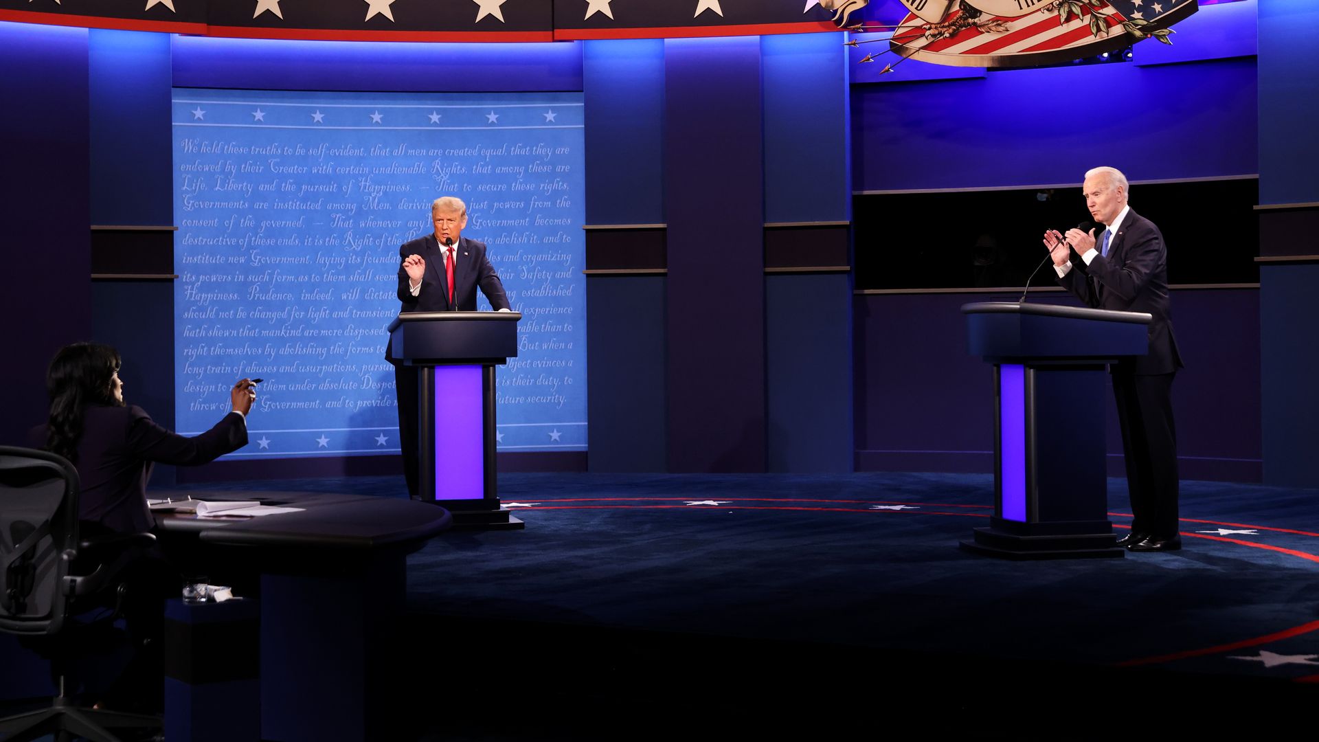 President Trump and Joe Biden at the final presidential debate.