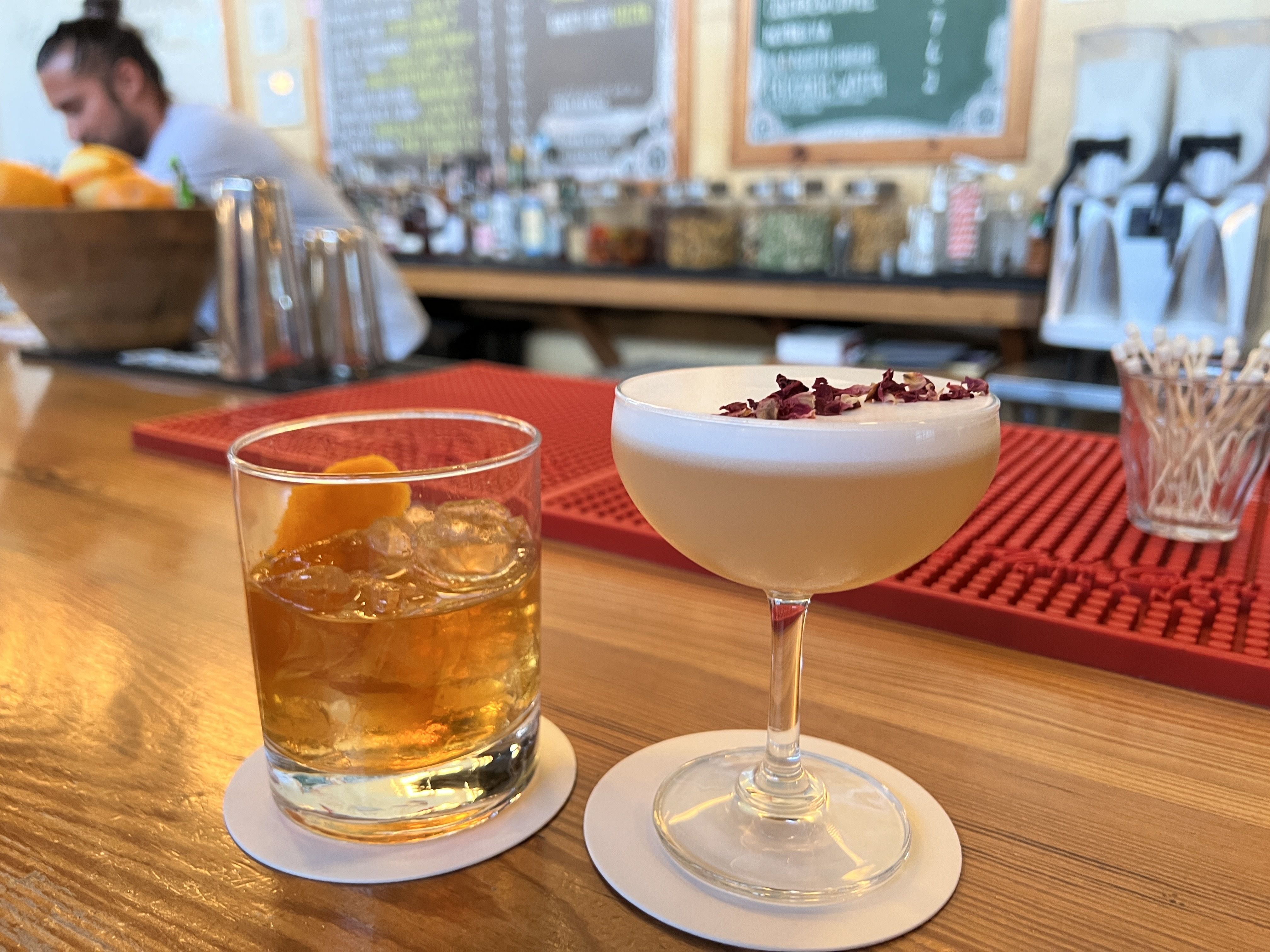 two cocktails side by side