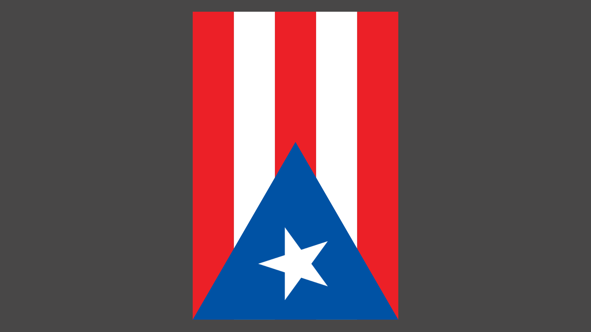 Illustration of the Puerto Rican flag falling apart to leave an exclamation point