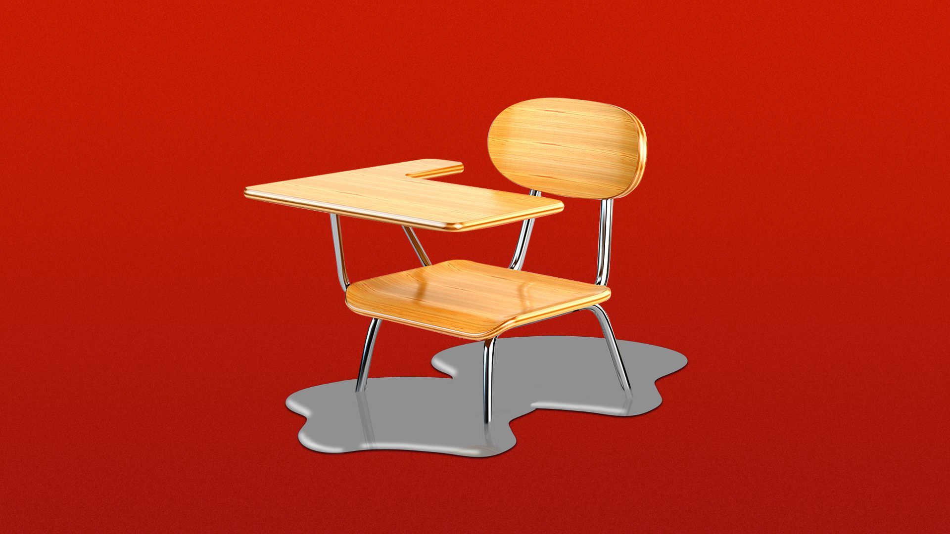 Illustration of a melting desk. 