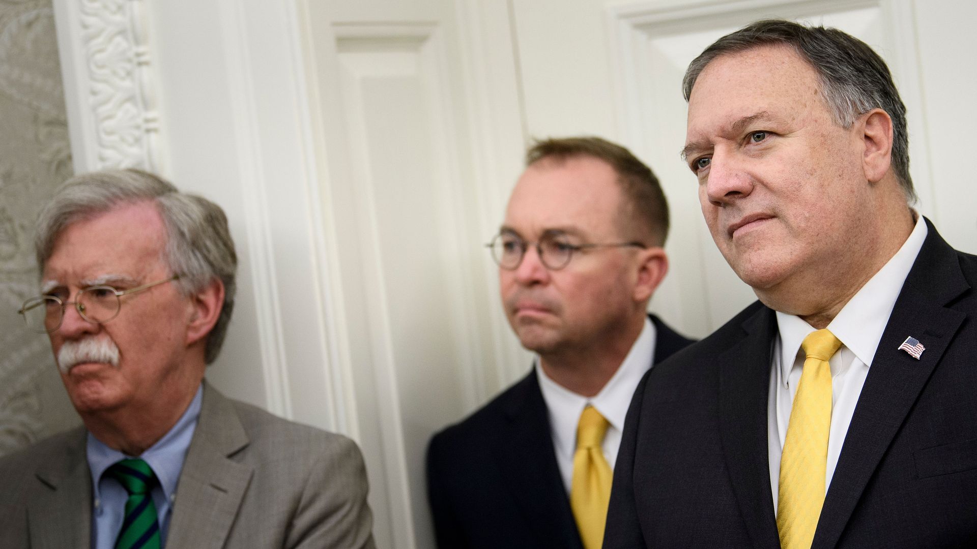 Pompeo and Bolton in a room