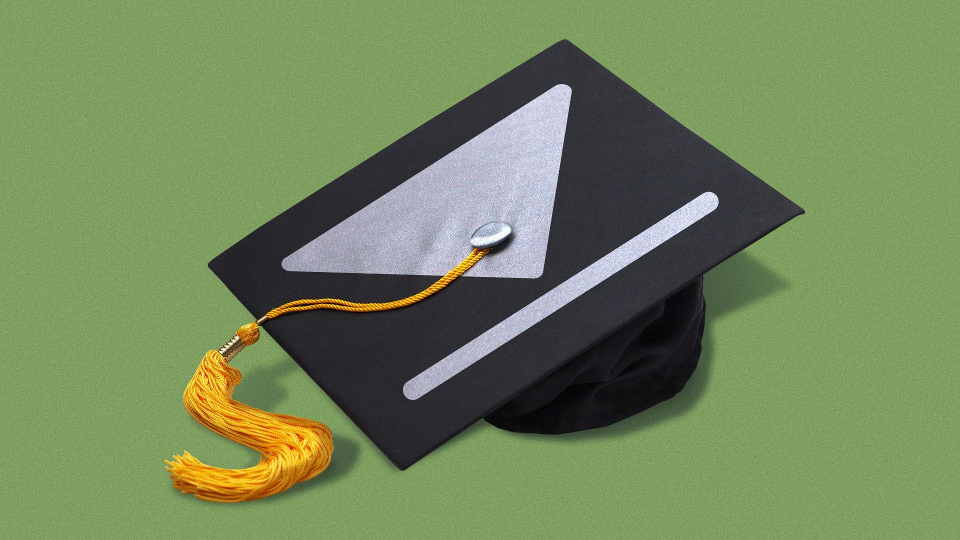 Illustration of a graduation mortarboard with a "skip" symbol on it
