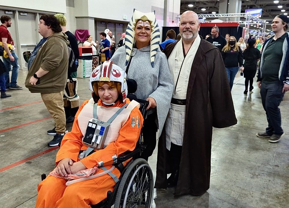 A group is dressed as Star Wars characters