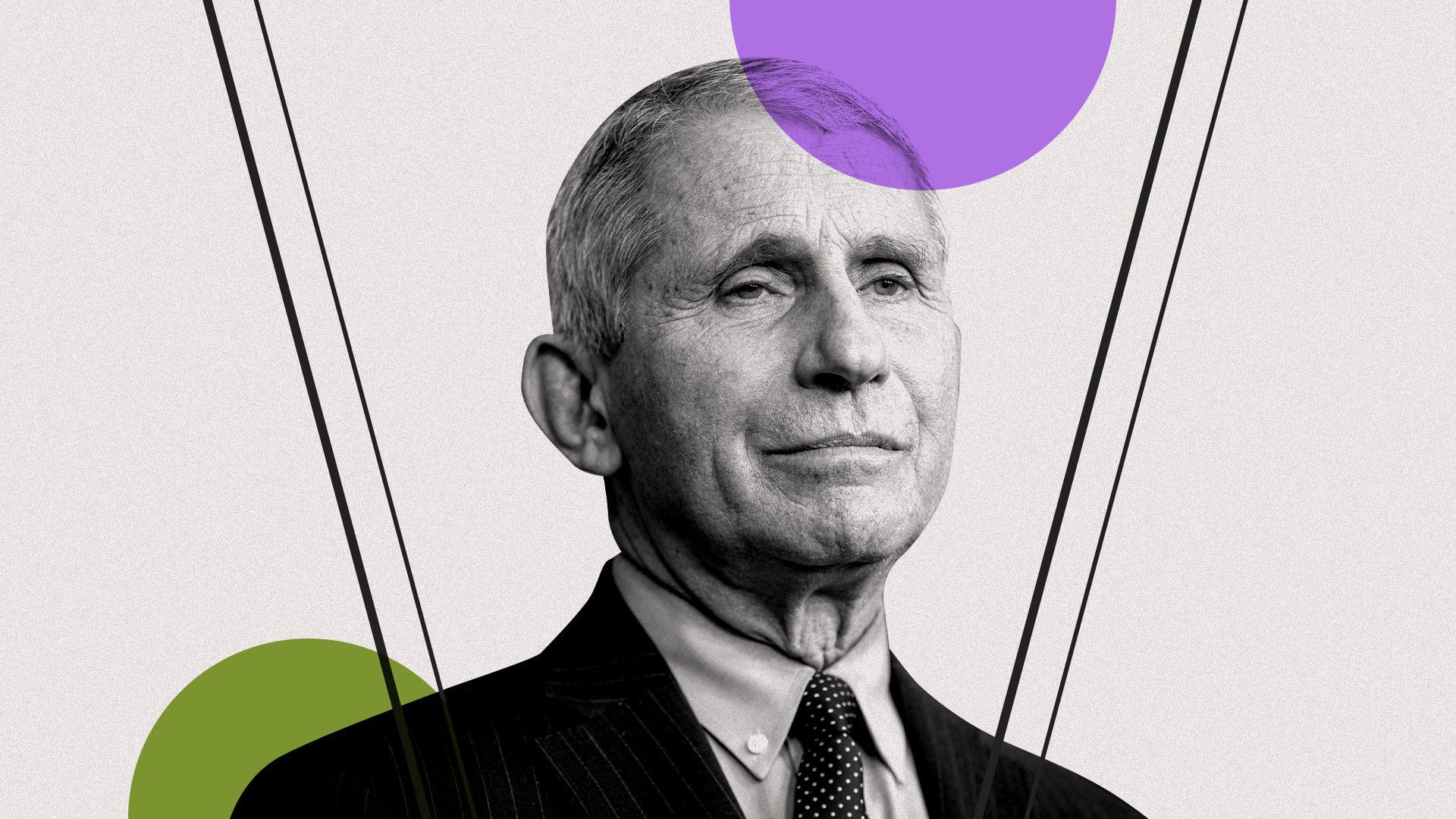 Photo illustration of Dr. Anthony Fauci and geometric shapes