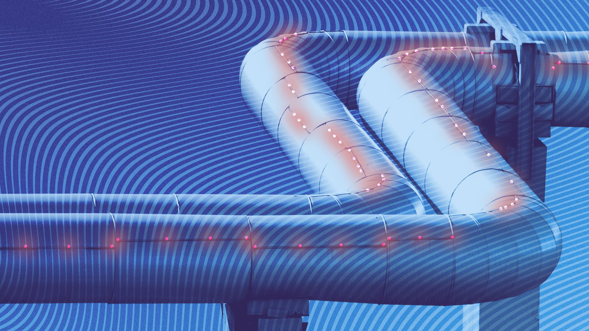 Illustration of water pipes against an abstract vector background