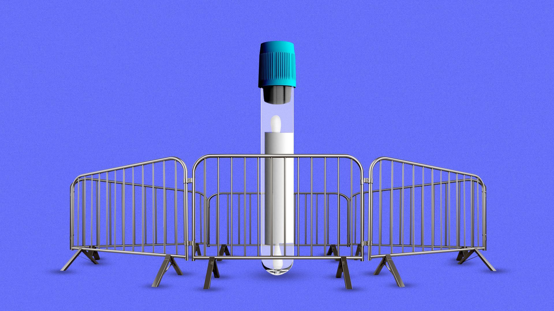 An illustration of a test tube behind a gate
