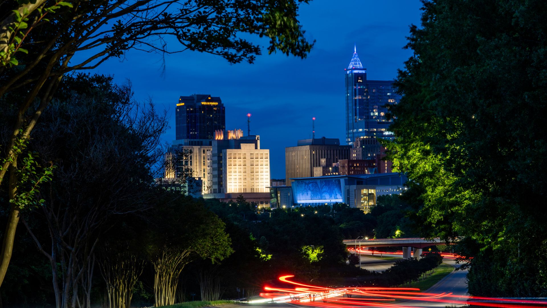 The downtown Raleigh skyline