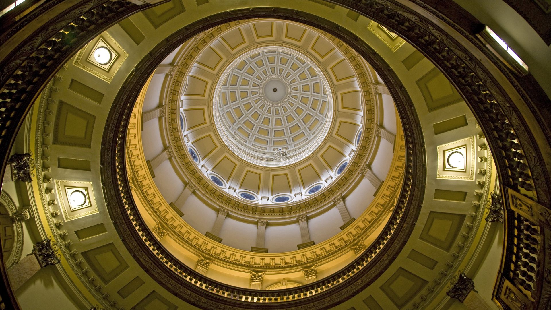 The interior dome at the Colorado state capitol.