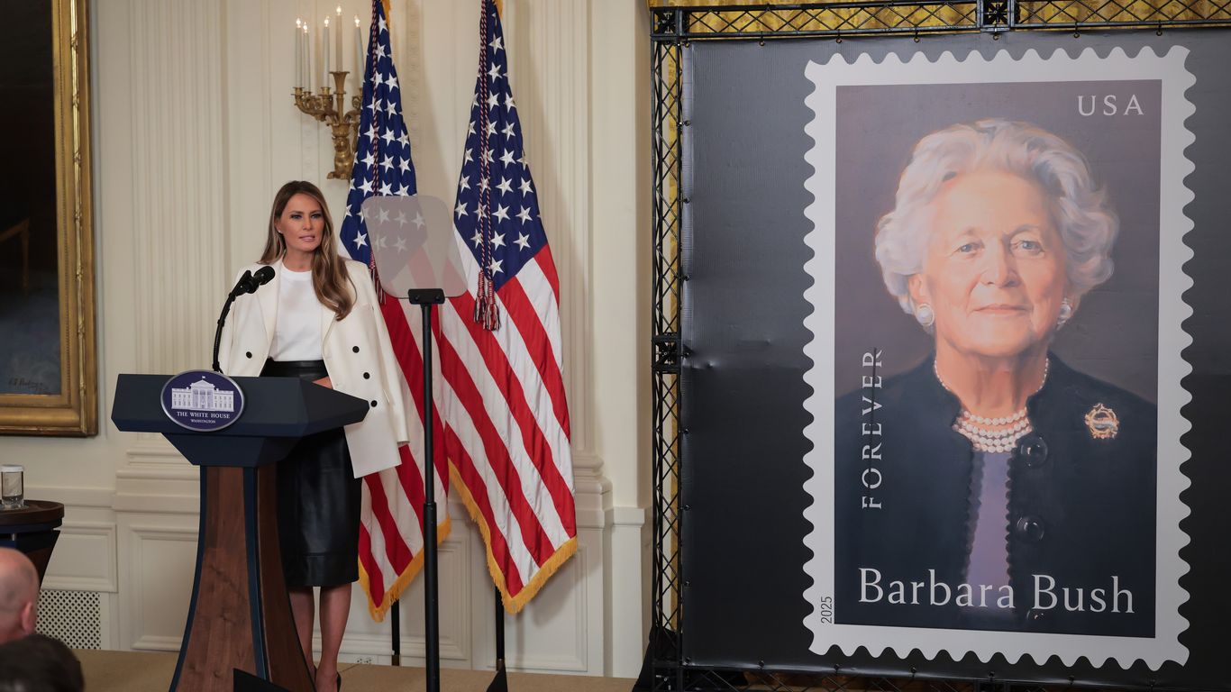 In photos: Melania Trump unveils stamp honoring Barbara Bush