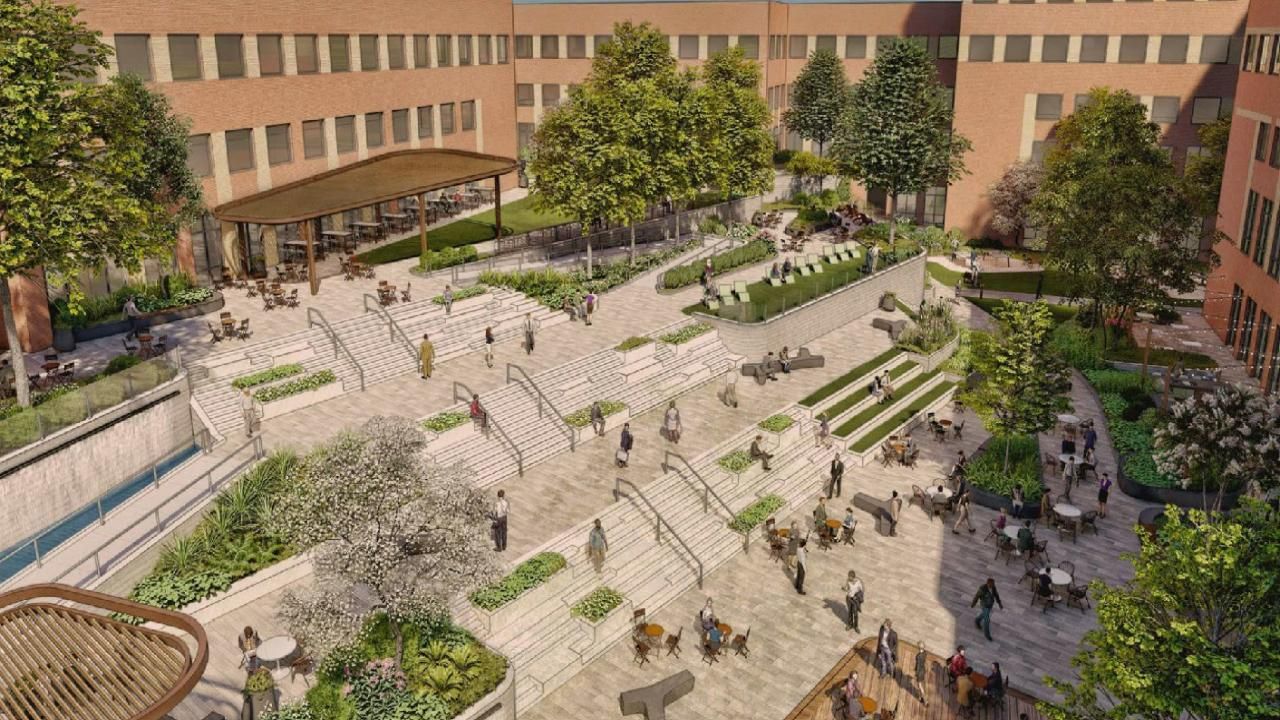 Rendering of a courtyard