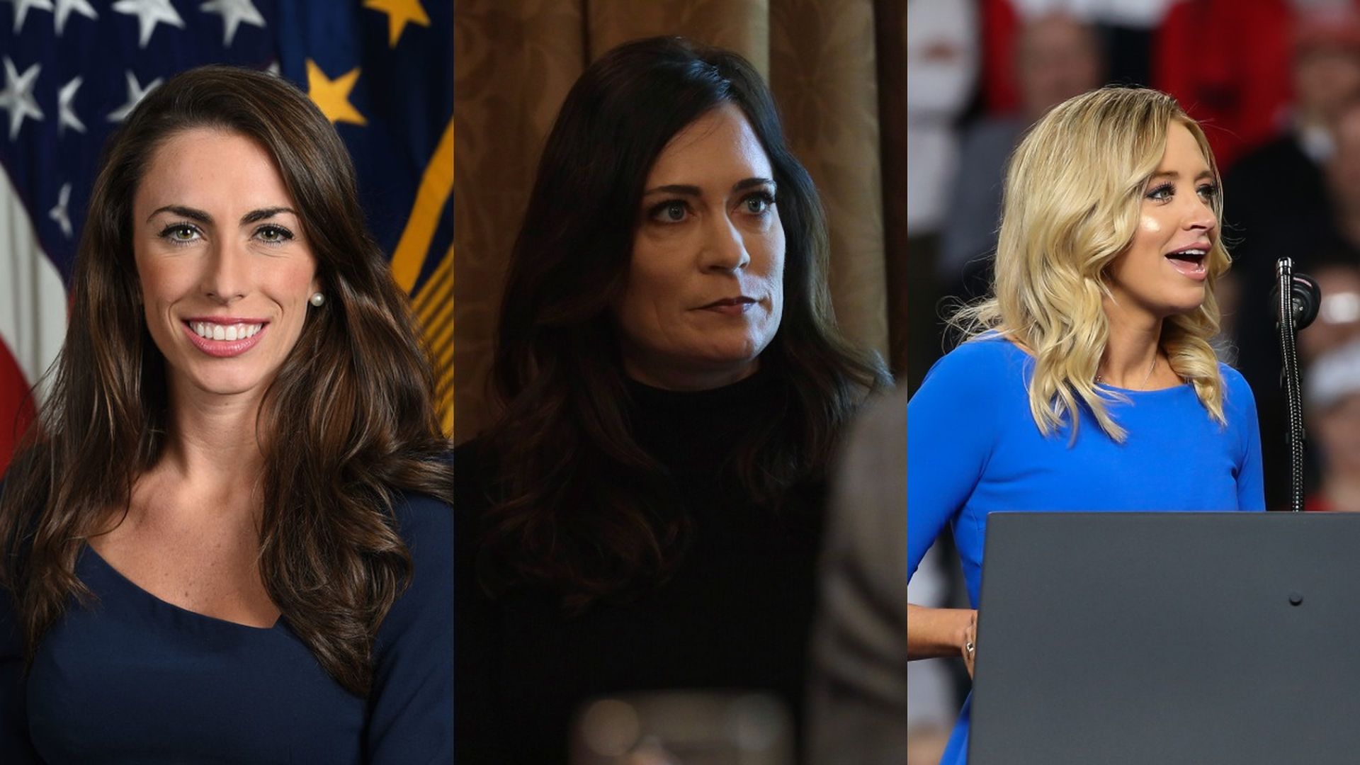 Photos of Alyssa Farah, Stephanie Grisham and Kayleigh McEnany