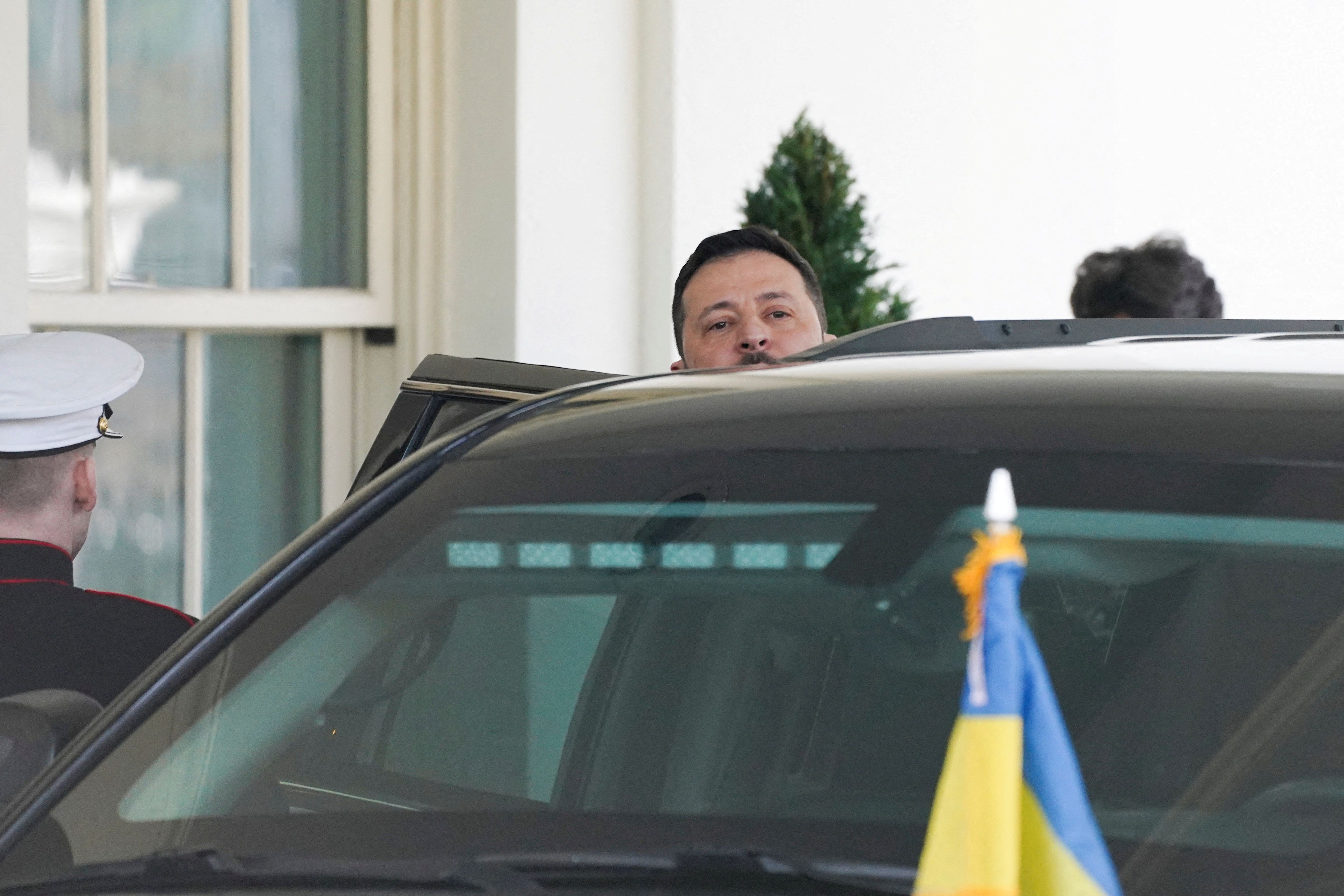 Ukrainian President Volodymyr Zelenskiy departs after a press conference with U.S. President Donald Trump was canceled following their Oval Office meeting at the White House in Washington, D.C., U.S., February 28, 2025. REUTERS/Nathan Howard TPX IMAGES OF THE DAY