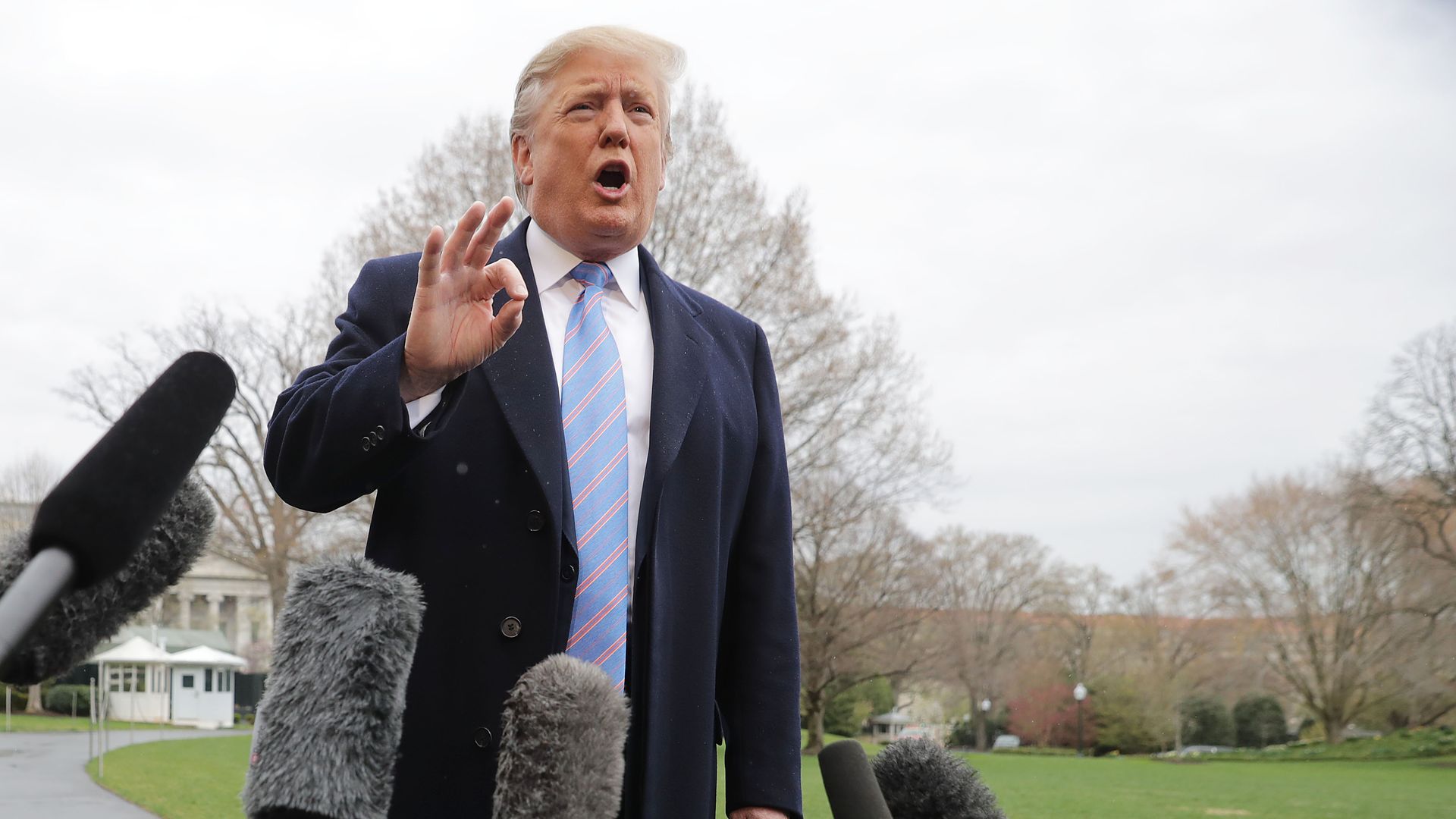 President Donald Trump talks to reporters as he leaves the White House April 05, 2019ashington, DC. 
