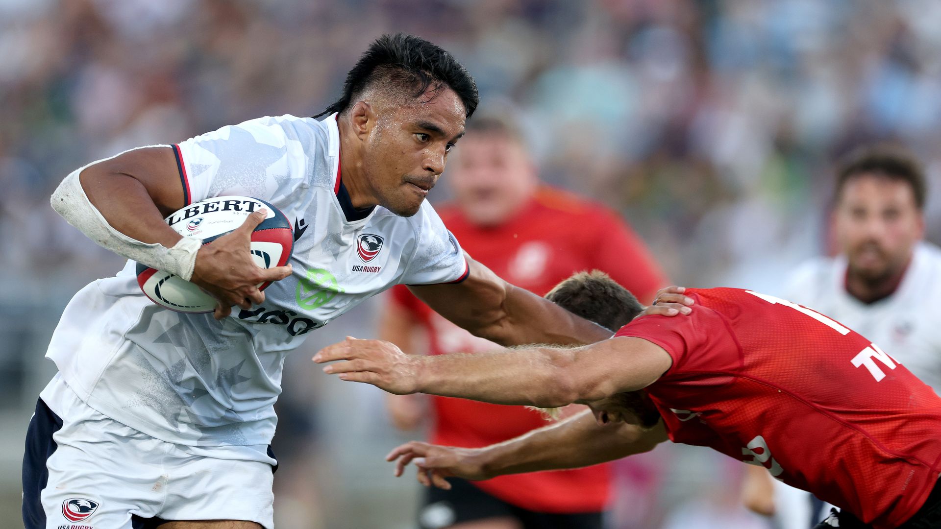 Rugby players during a match