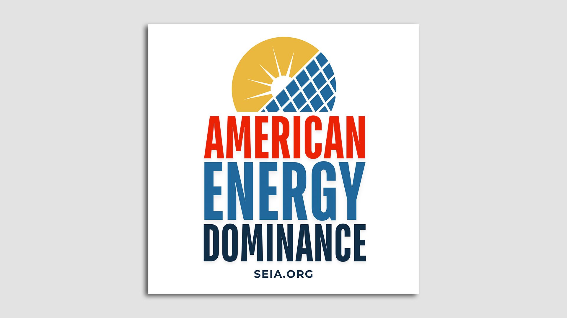 Image of the "American Energy Dominance" pin that solar industry workers are wearing to lobby Congress