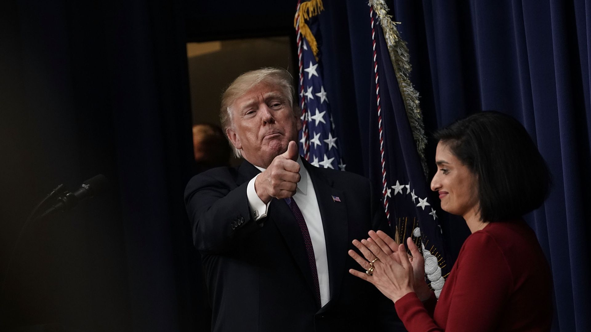 President Trump with CMS administrator Seema Verma