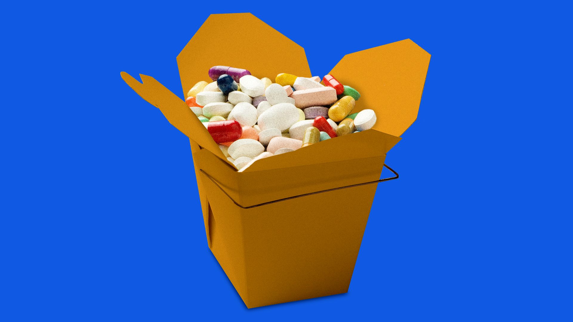 Pills in a Chinese takeout container