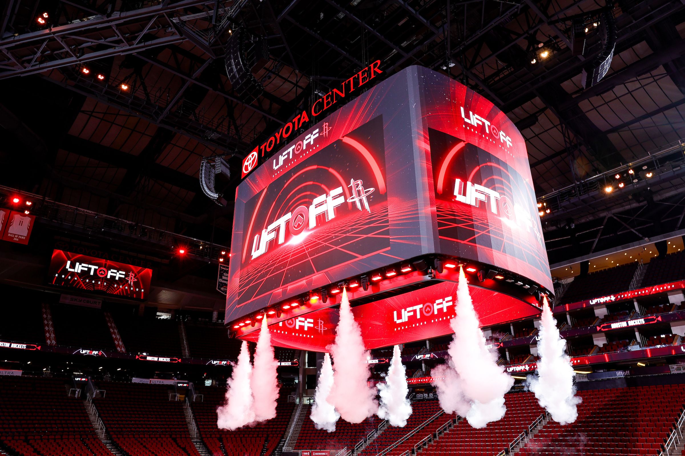 A new scoreboard in Toyota Center