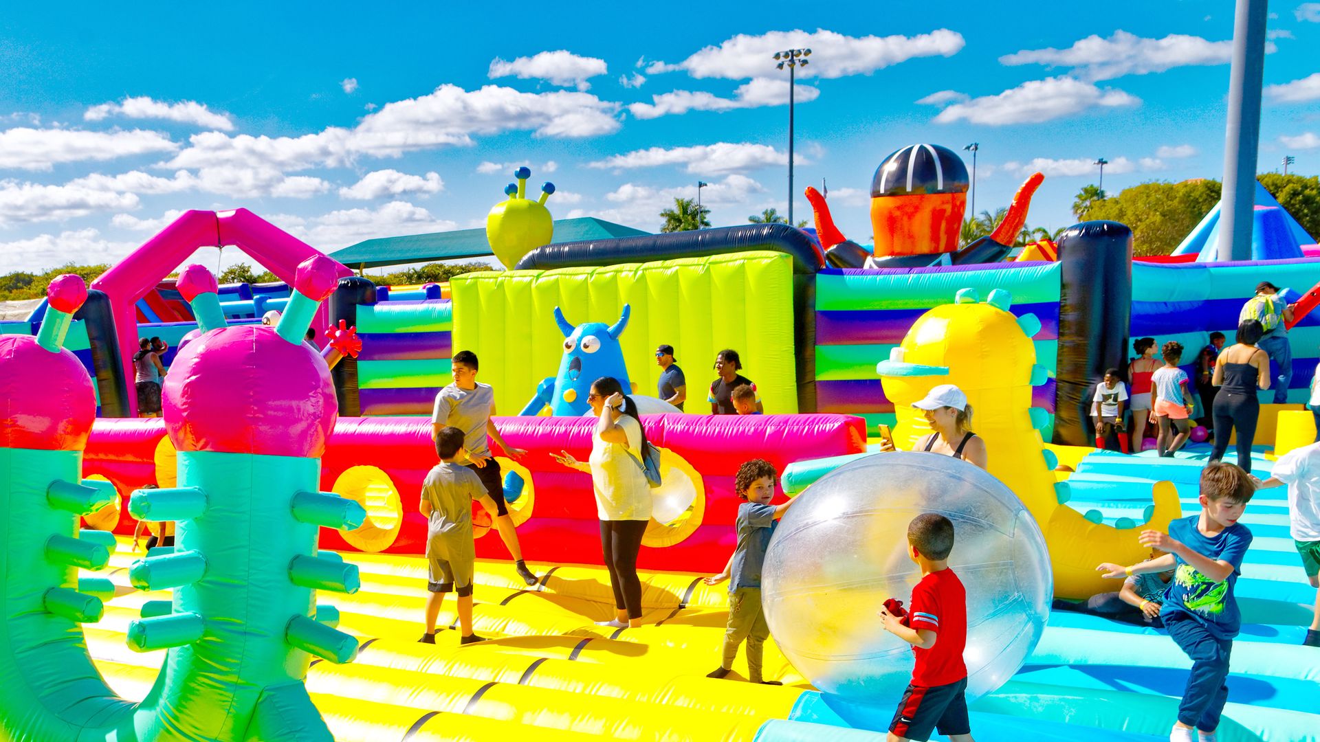 One of the giant inflatable bounces areas coming to Philly's Navy Yard.