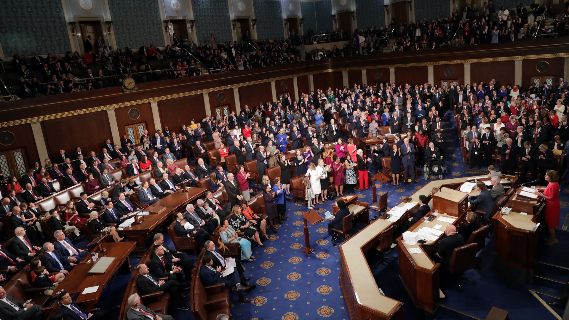 Congressional members during the first session of the 116th Congress Thursday.