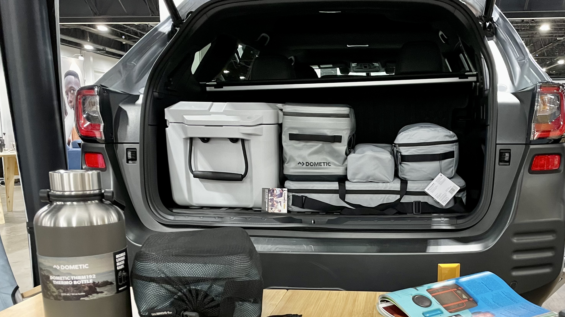 Dometic's gear is designed to fit into a Subaru. Photo: John Frank/Axios