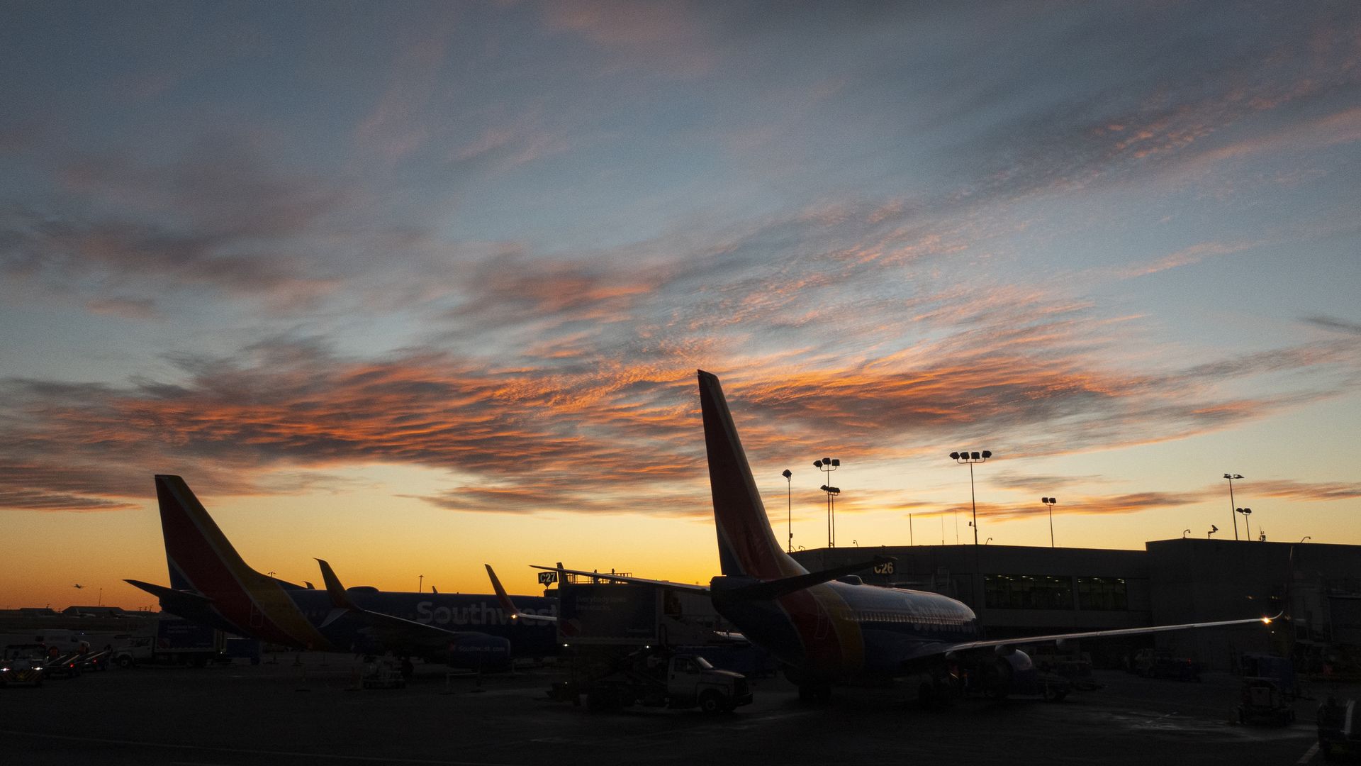 Planes parked at Nashville International Airport in January, 2025.