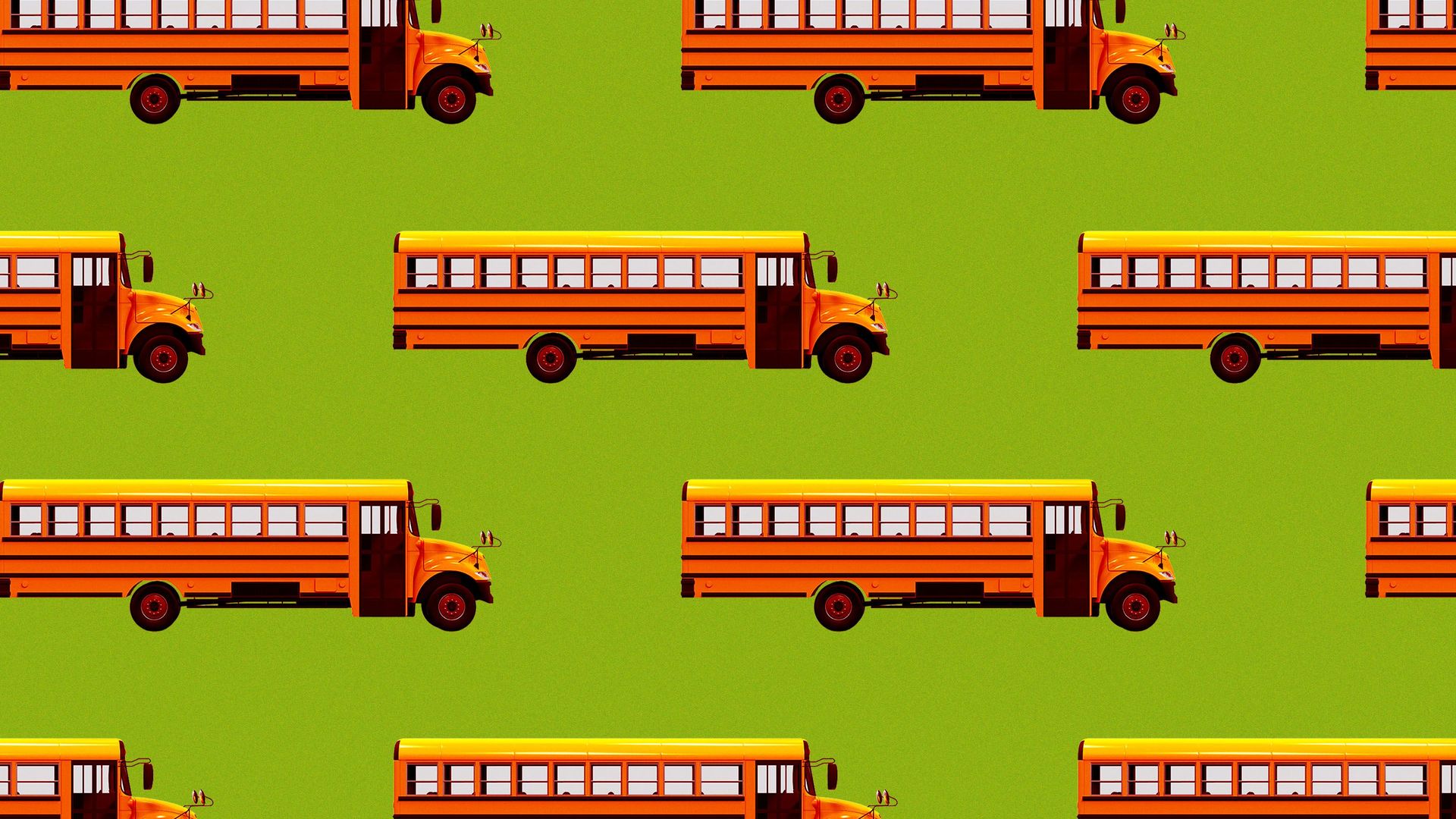 Illustration of a pattern of beer school buses.