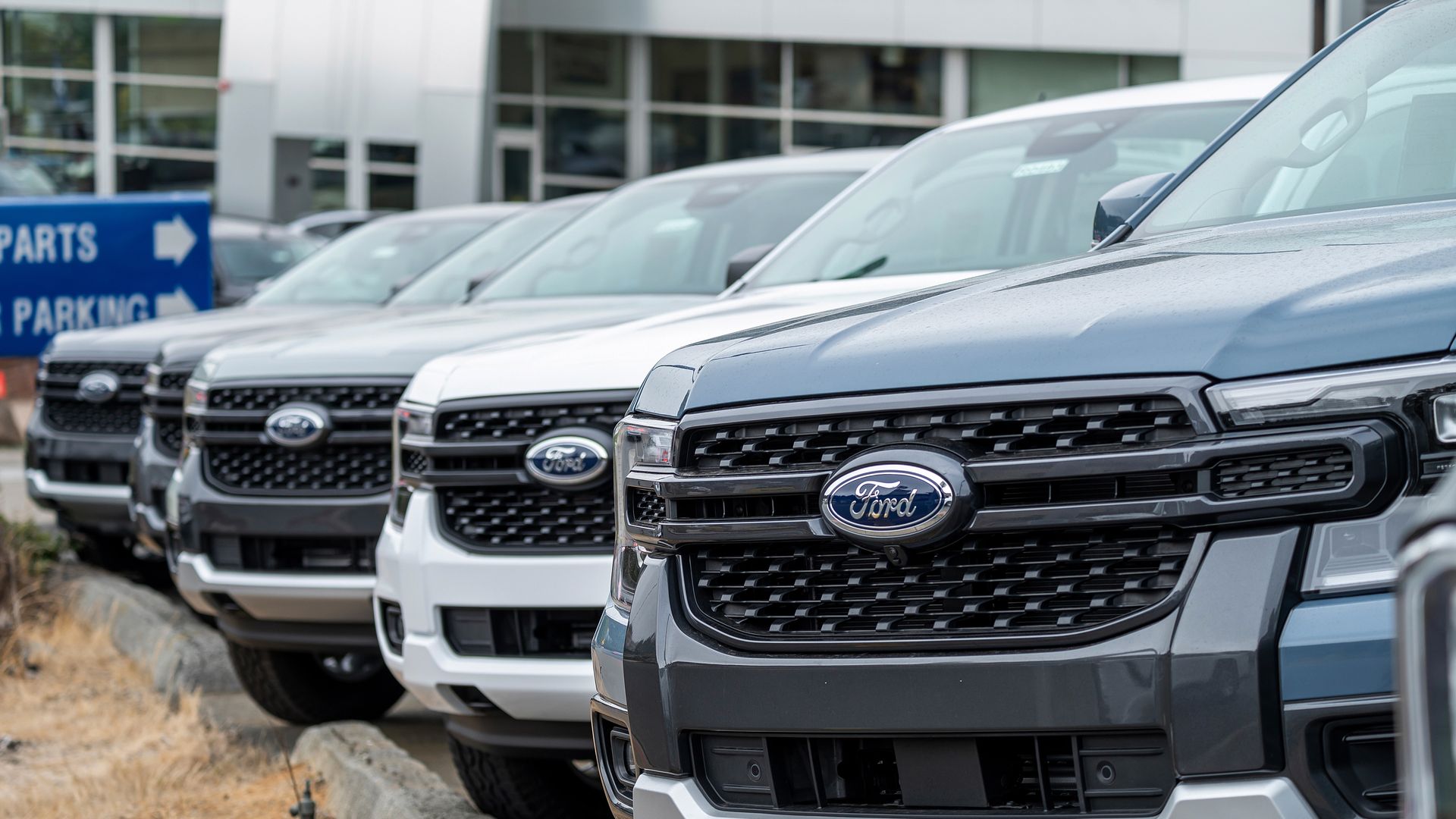 New Ford vehicles for sale at a dealership in Colma, California, US, on Friday, June 21, 2024.