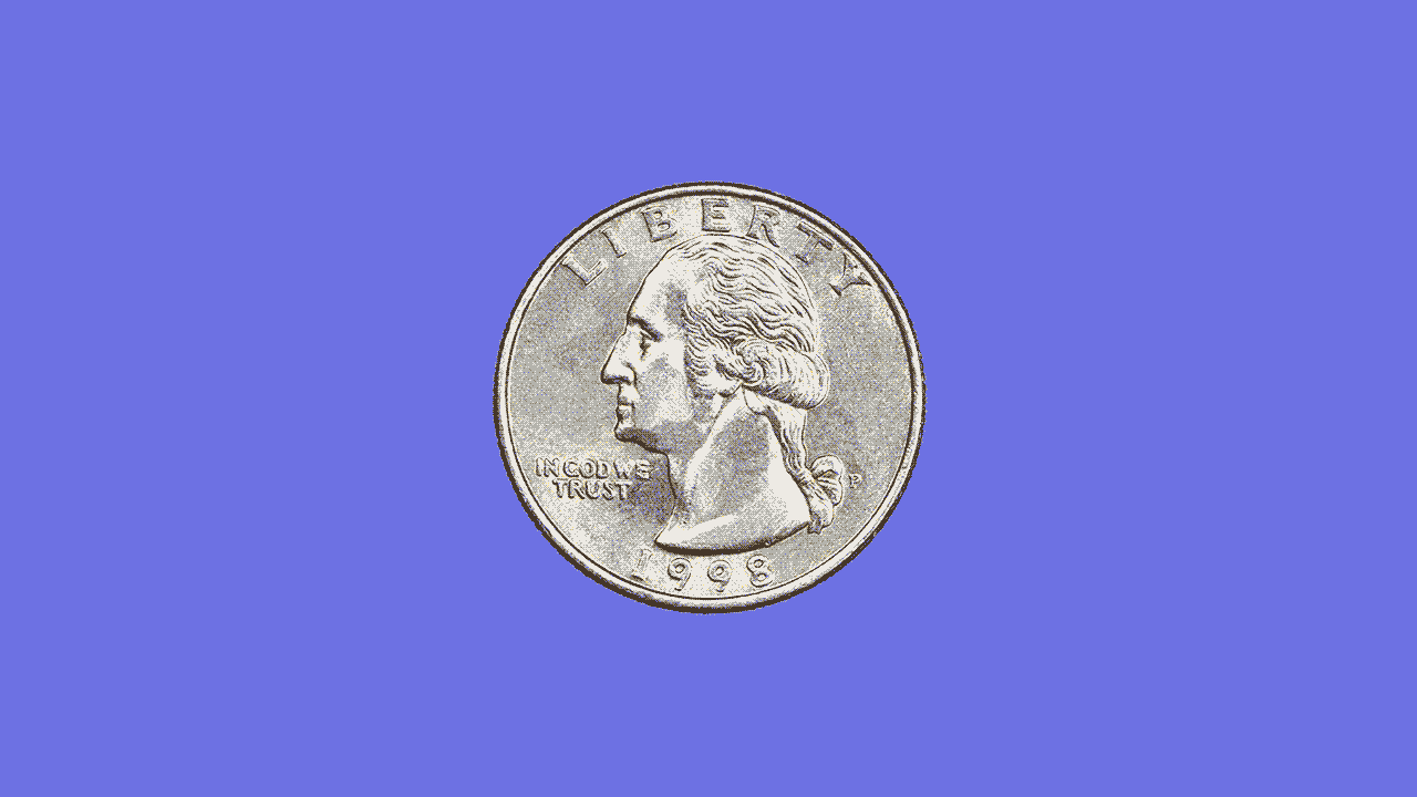 Quarter spinning around