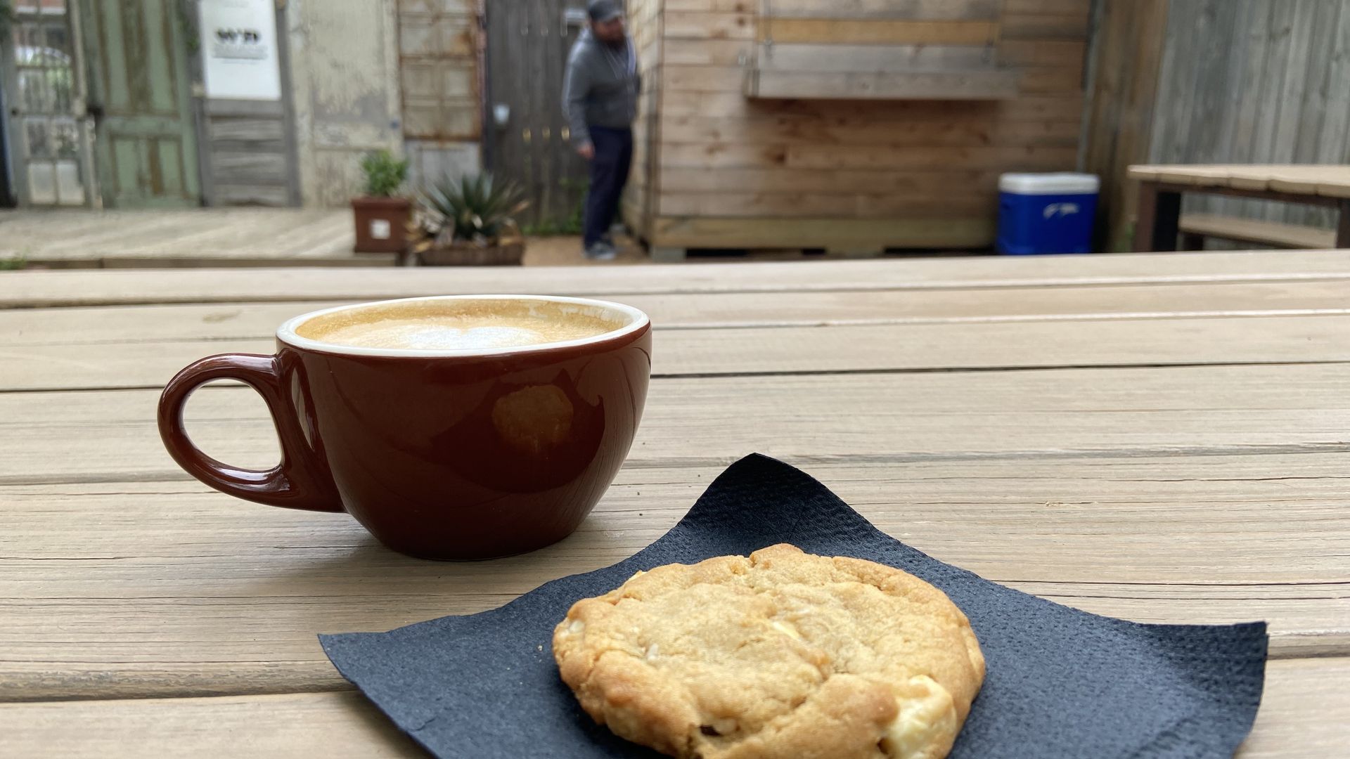 A cookie and a coffee