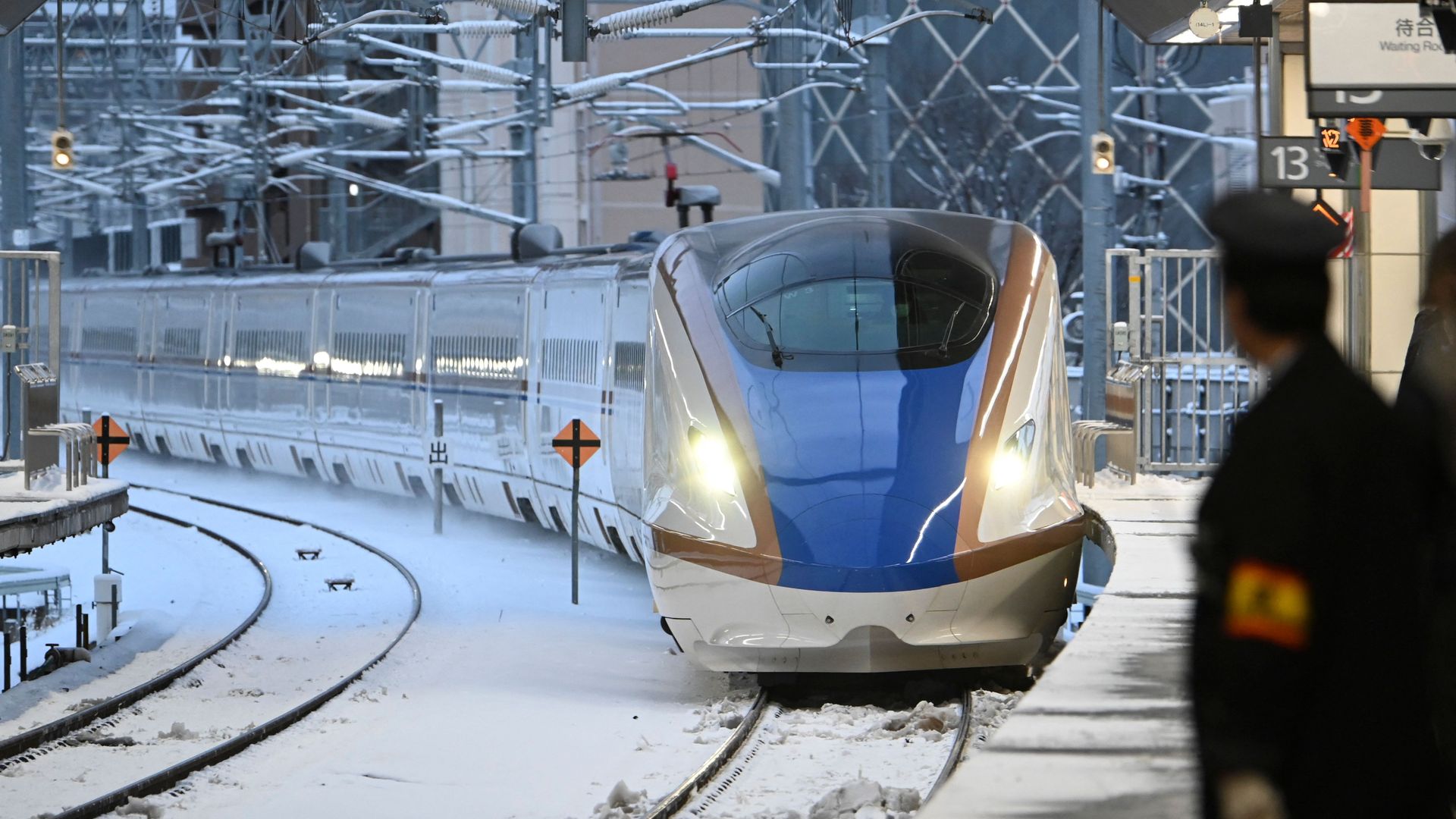 A photo of a bullet train in Japan