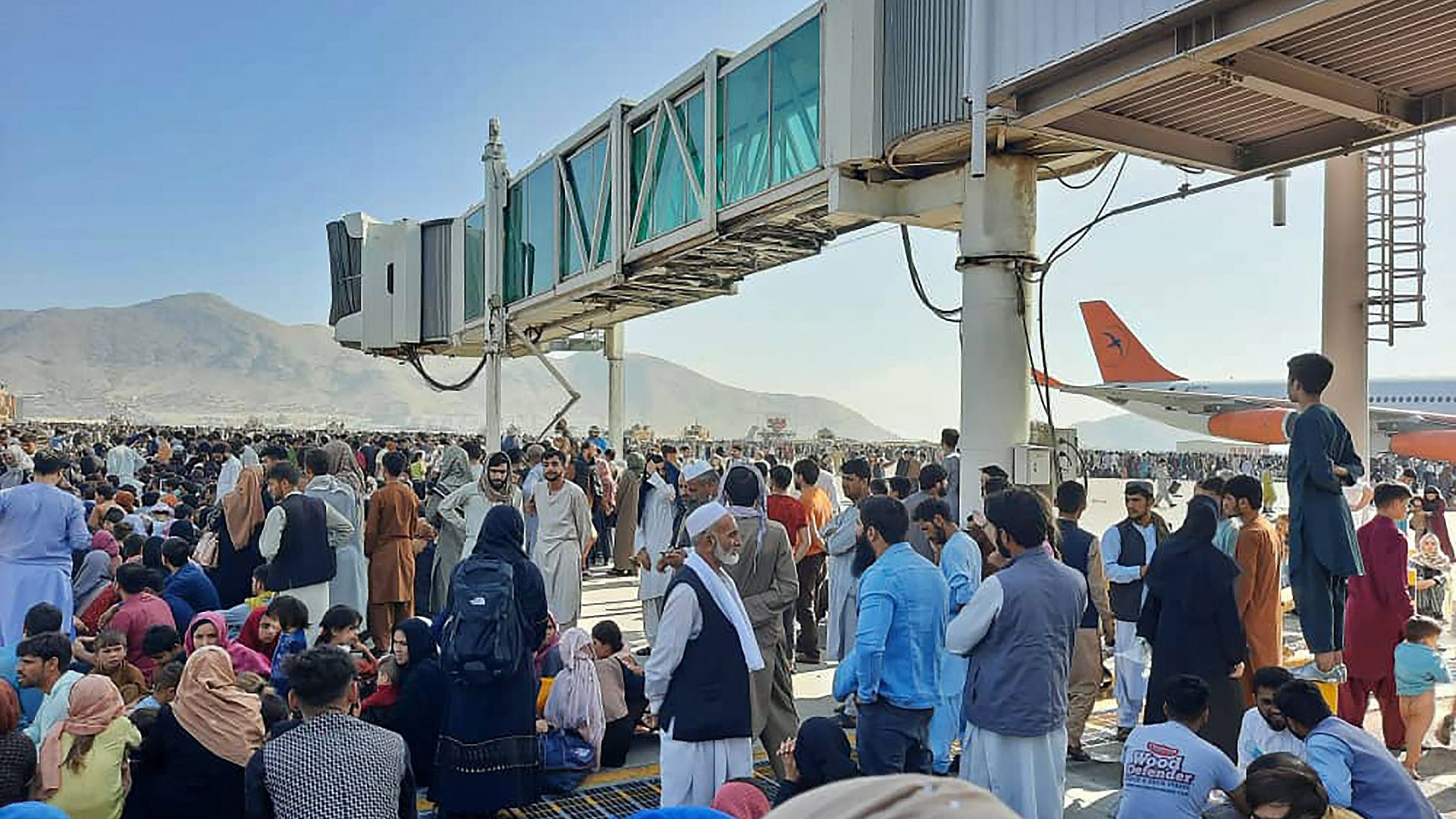 Afghan civilians at Kabul airport