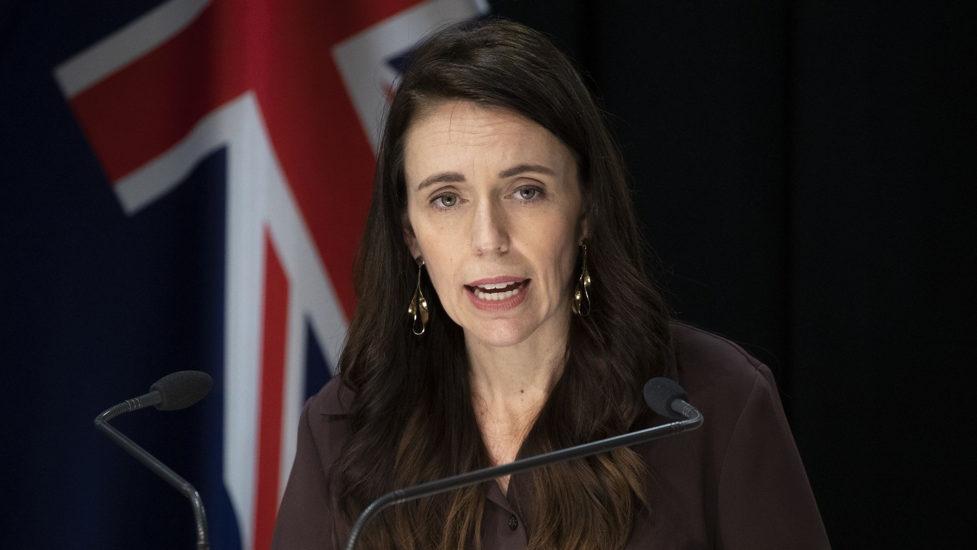 Prime Minister Jacinda Ardern speaks during the post-cabinet COVID-19 update at the Beehive, on November 8, 2021 in Wellington, New Zealand