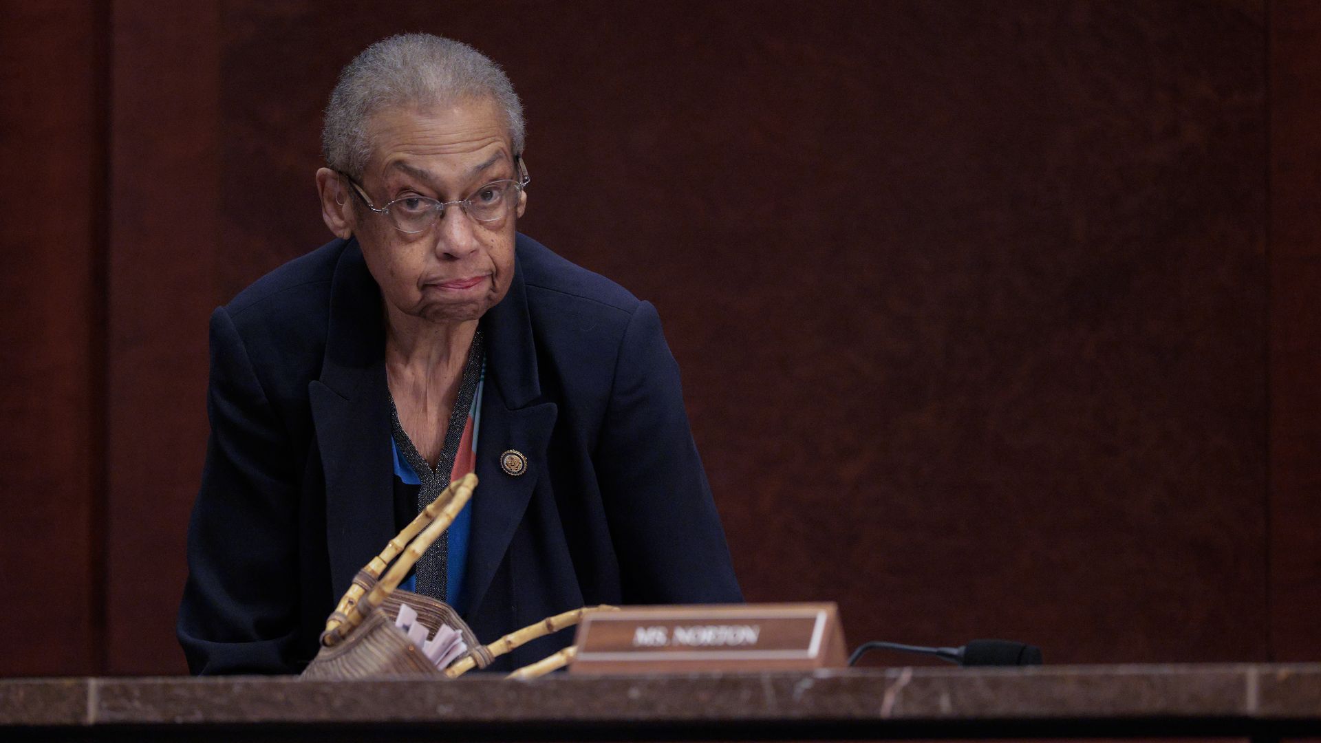 Eleanor Holmes Norton pictured in House hearing room