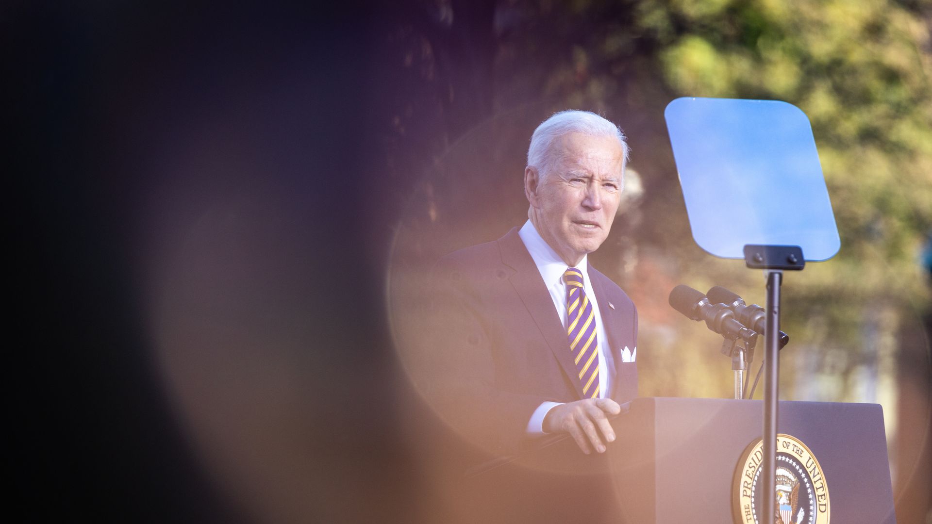 President Biden speaking at Atlanta University in Atlanta on Jan. 11.