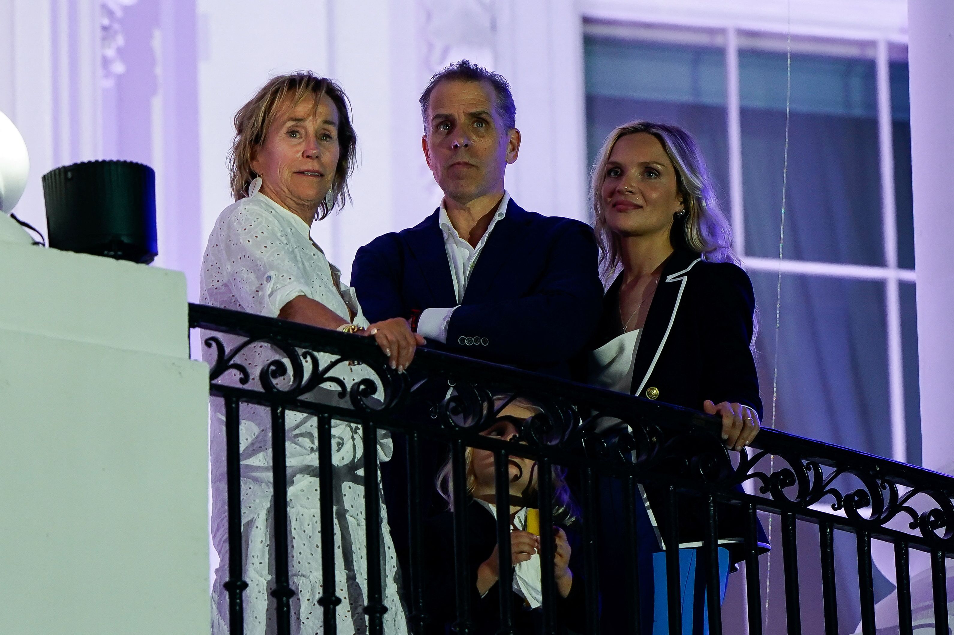 alerie Biden Owens, Hunter Biden, Melissa Cohen Biden and Beau Biden Jr. are seen on a White House balcony during an Independence Day celebration
