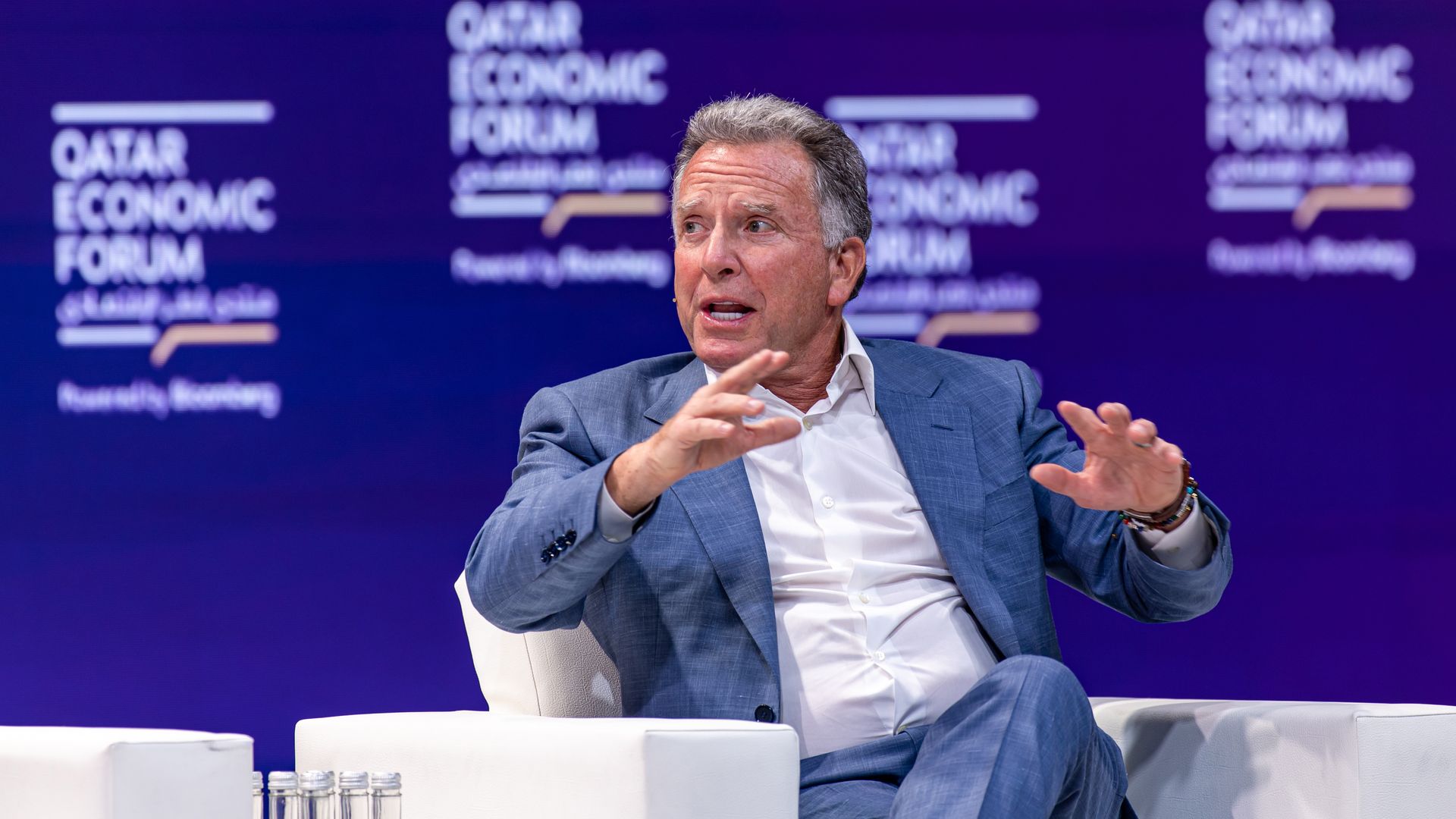 Steven Witkoff, founder of Witkoff Group, speaks on a panel at the Qatar Economic Forum (QEF) in Doha, Qatar, on Wednesday, May 15, 2024