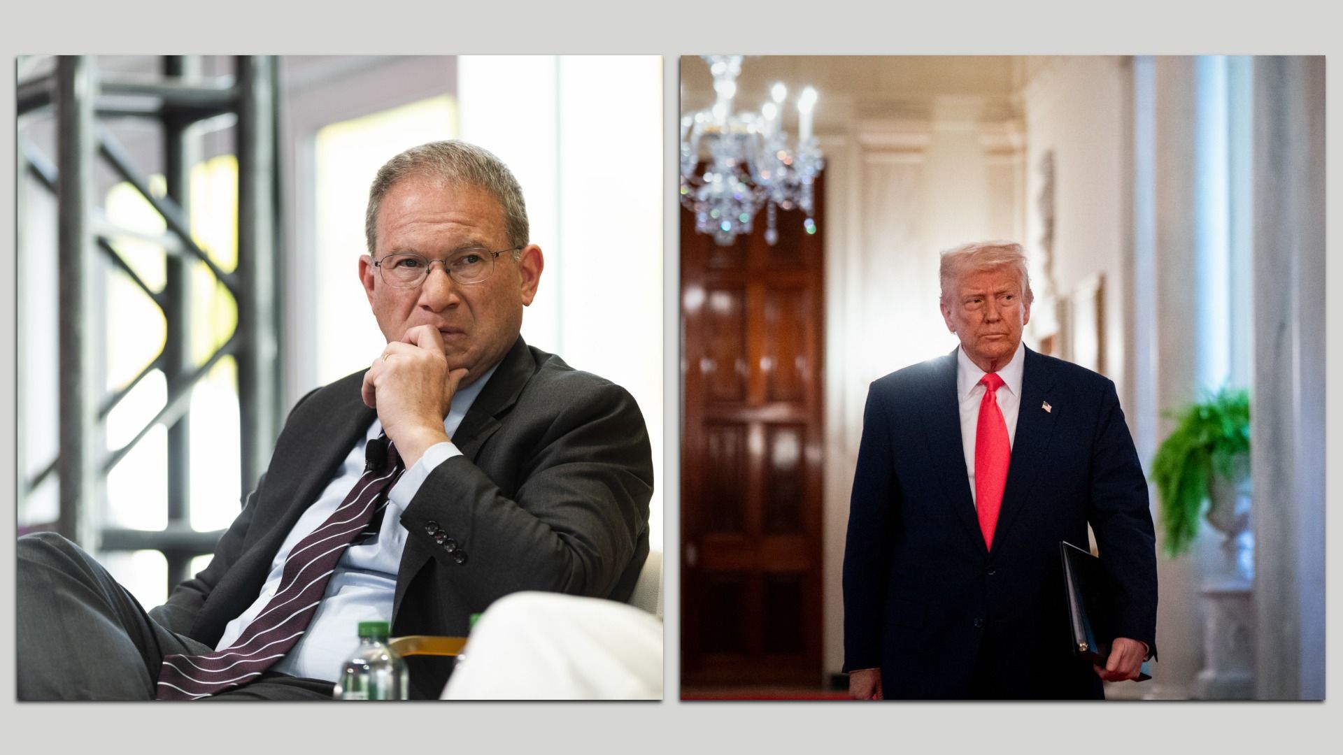 Photos of Jeffrey Goldberg and Donald Trump in a collage