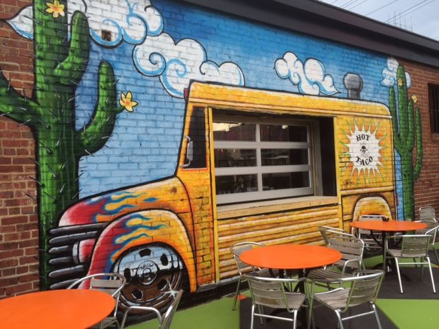 garage door at hot taco