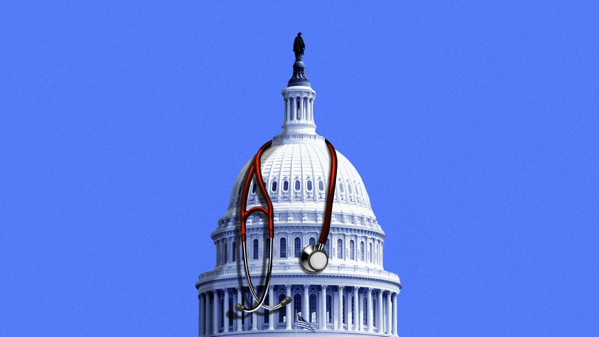 Illustration of the Capitol dome with a stethoscope around it
