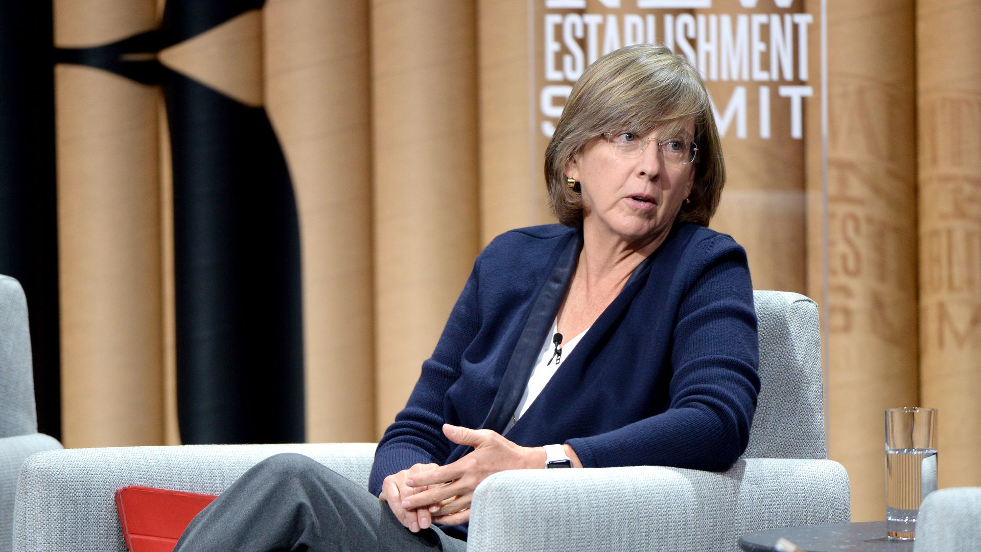 Mary Meeker speaking at a Vanity Fair conference.