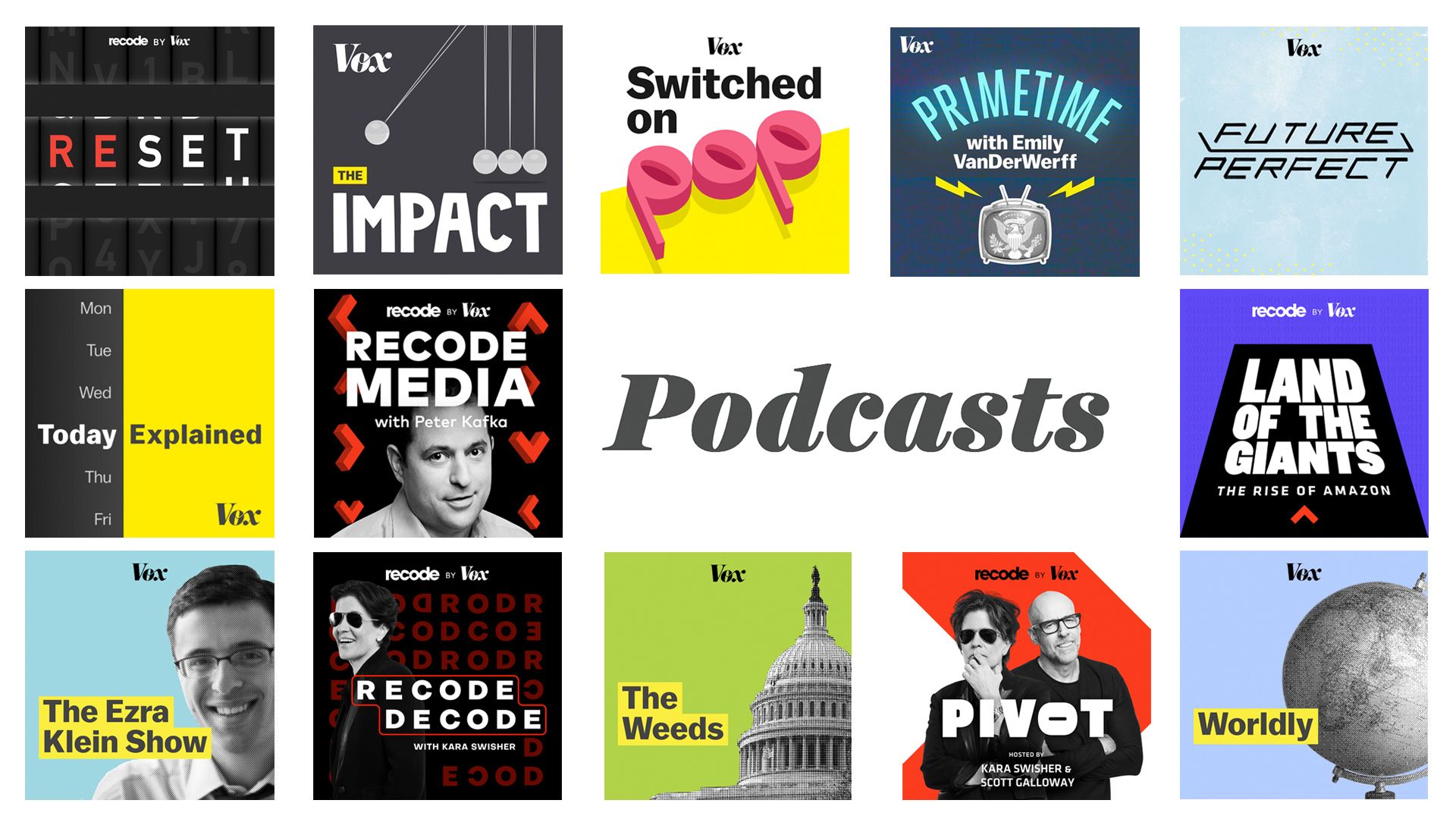 Compilation of images from popular podcasts.