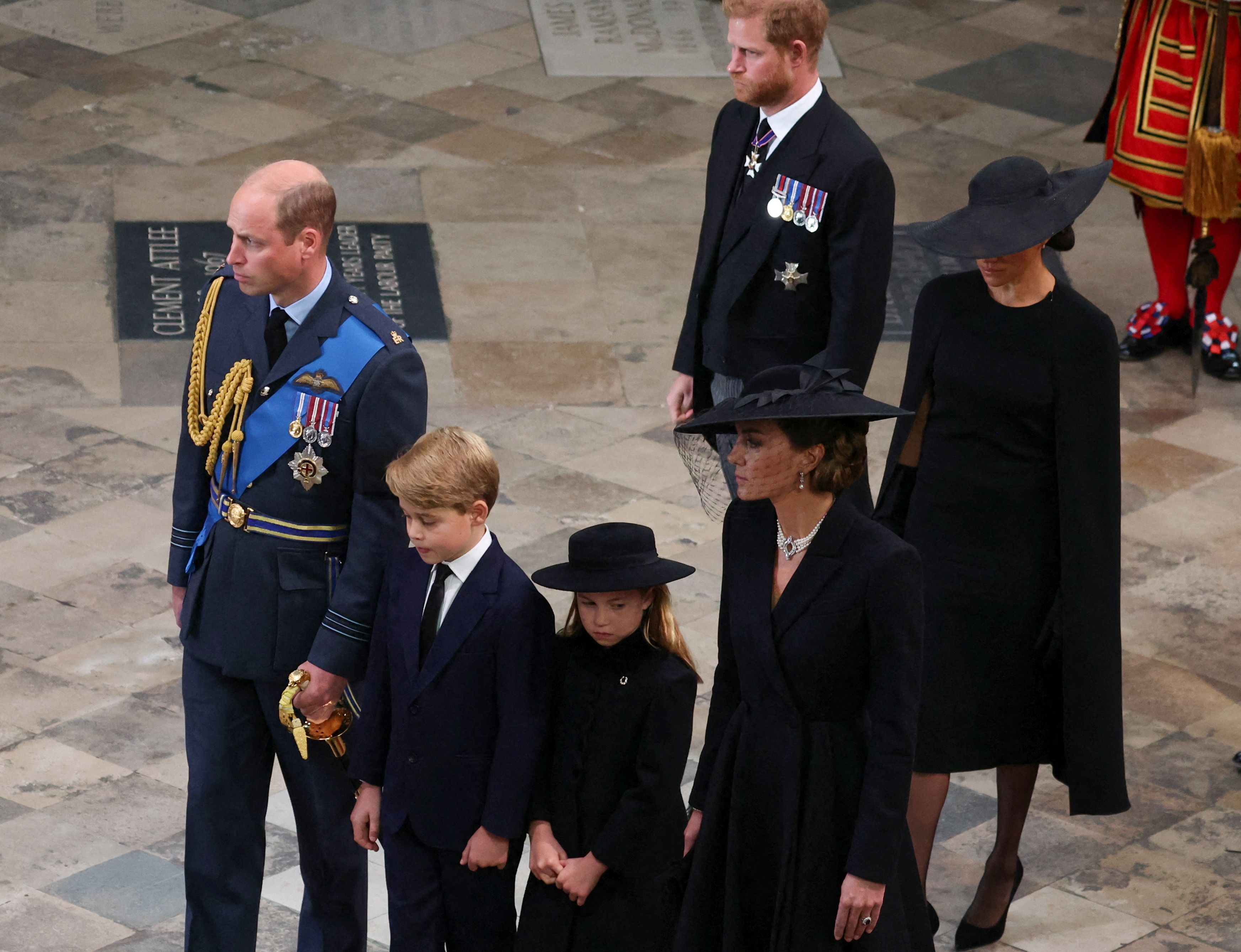 Members of the Royal Family attend the state funeral and burial of Britain's Queen Elizabeth. 