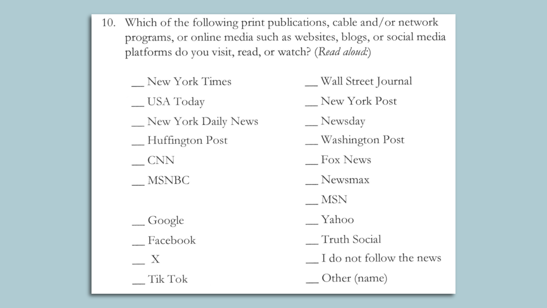 A screenshot of the jury selection questionnaire in Trump's New York hush money trail.