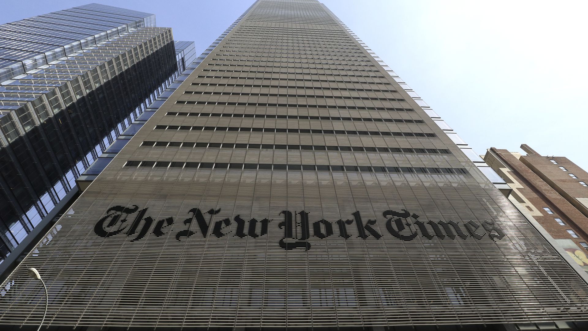 A photo of the NYT building