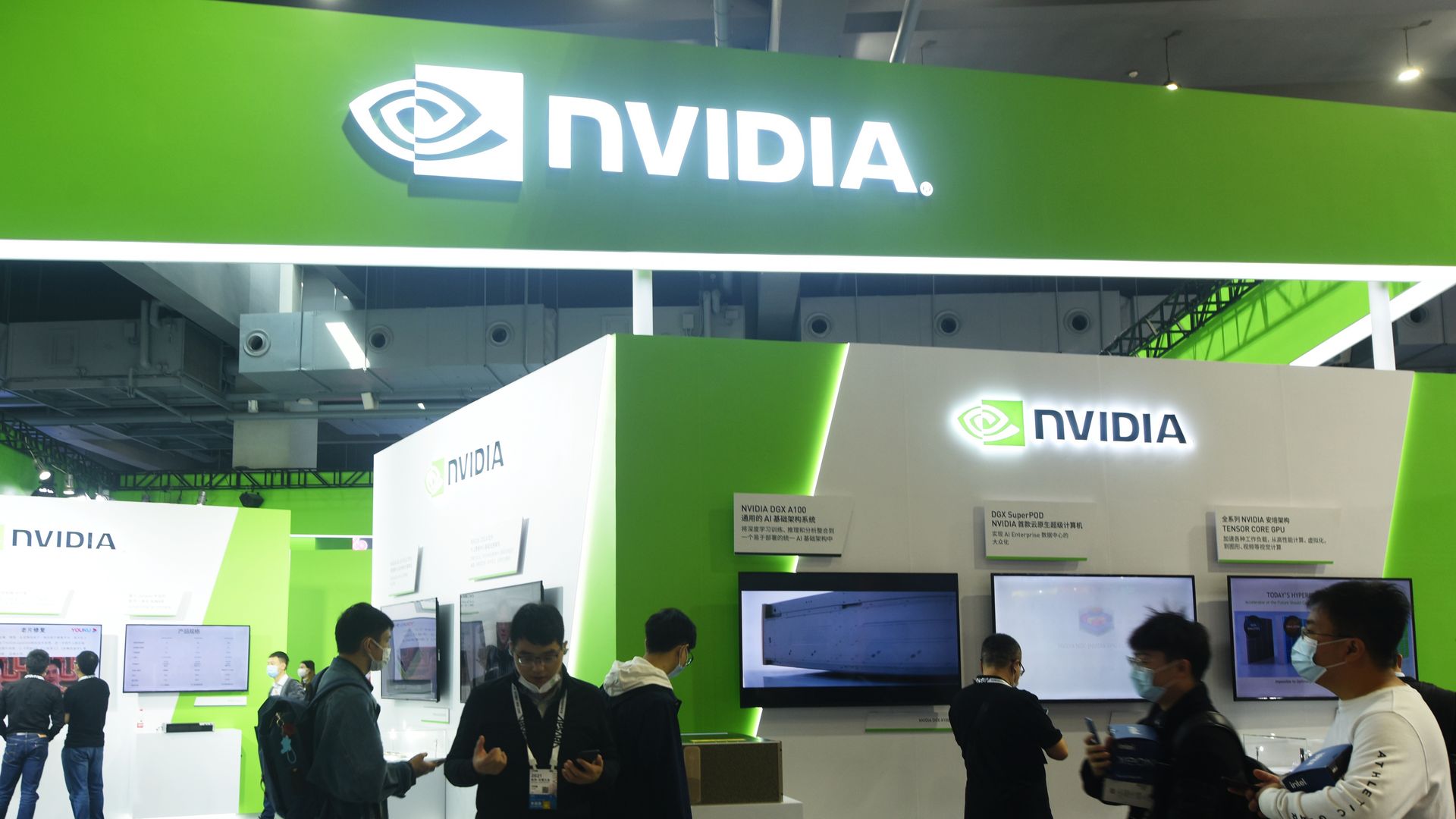 An Nvidia booth at a Chinese trade show